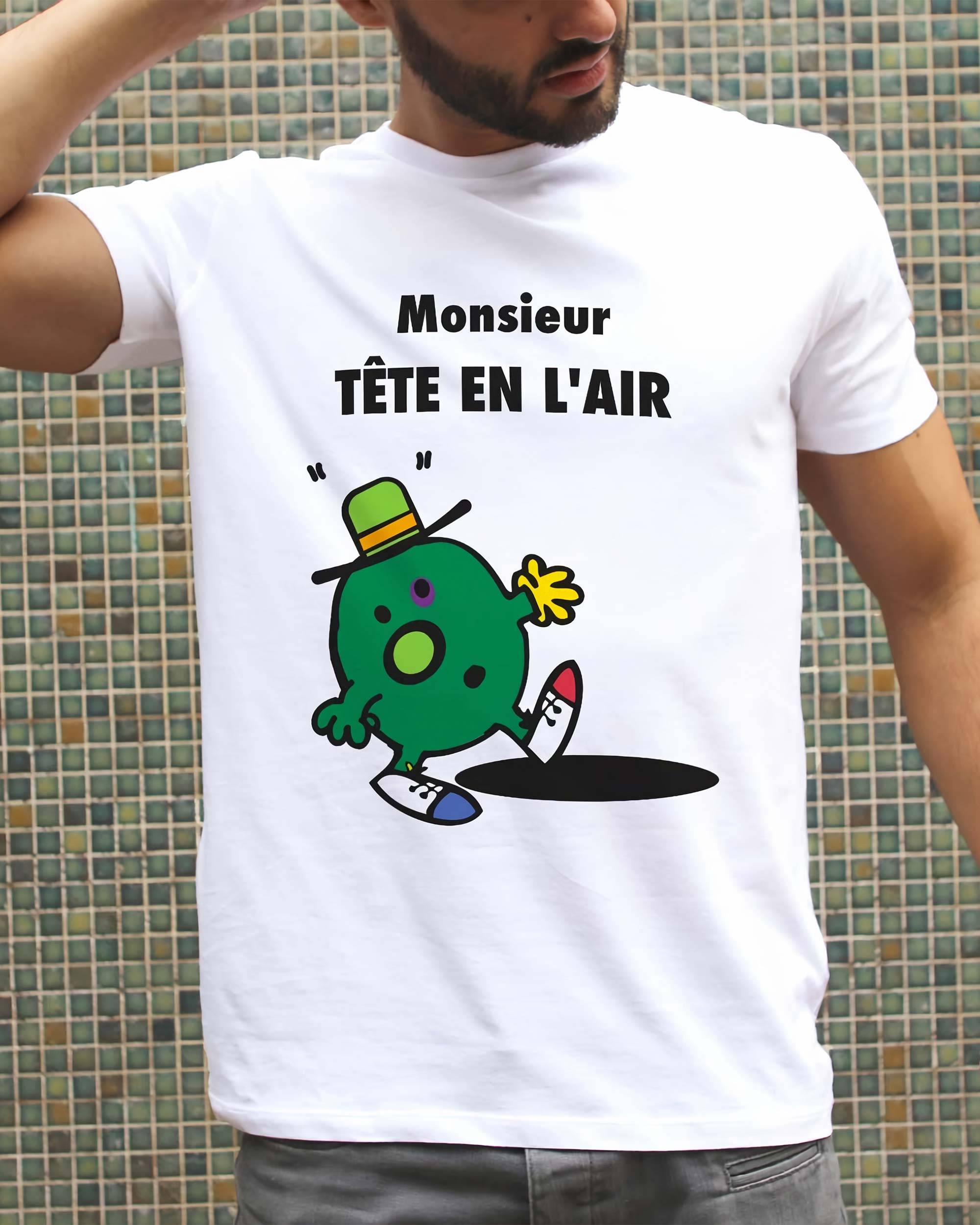 T-shirt Monsieur Tête En L’Air (en promo) de couleur Blanc