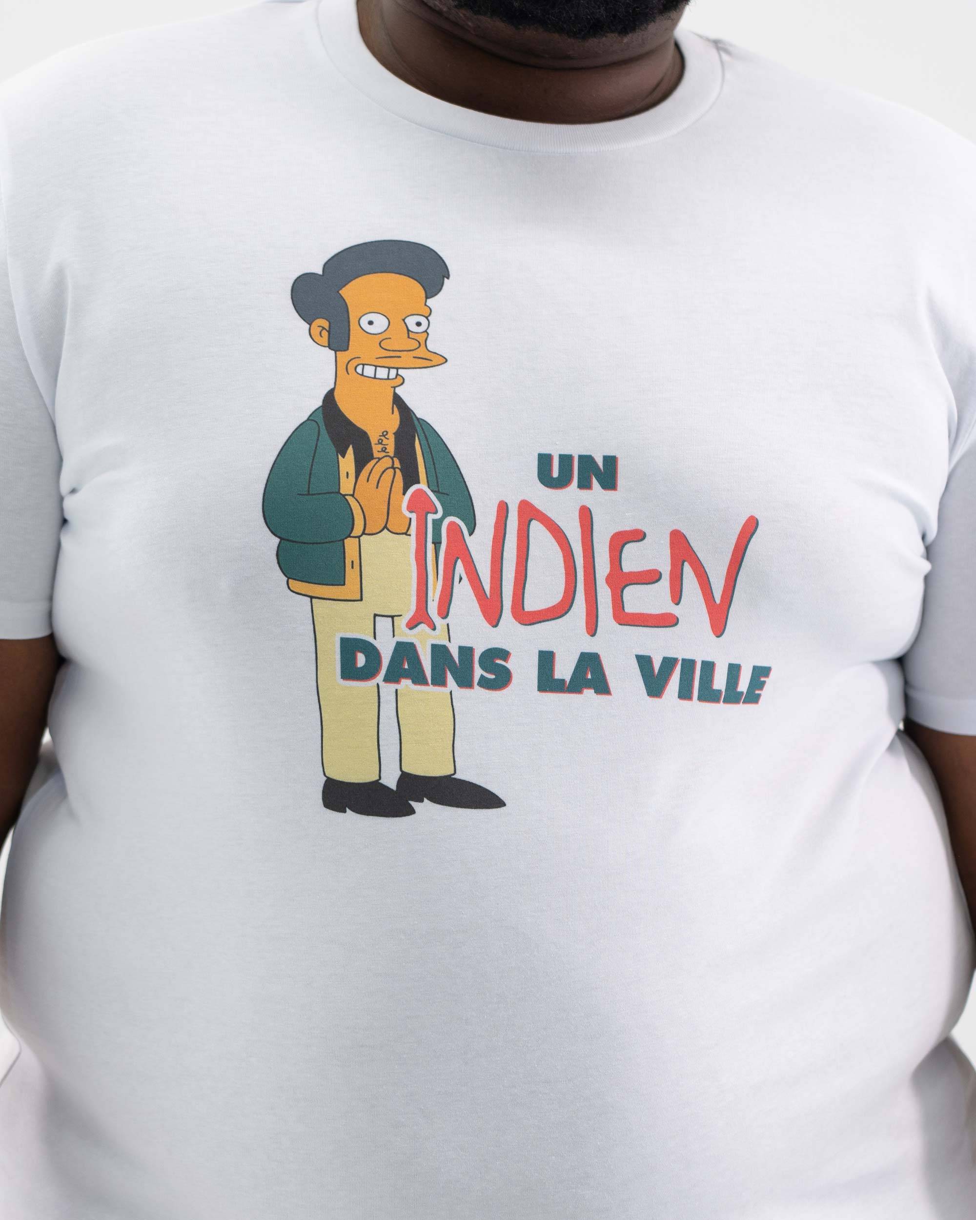 T-shirt Un Indien Dans La Ville (en promo) de couleur Blanc