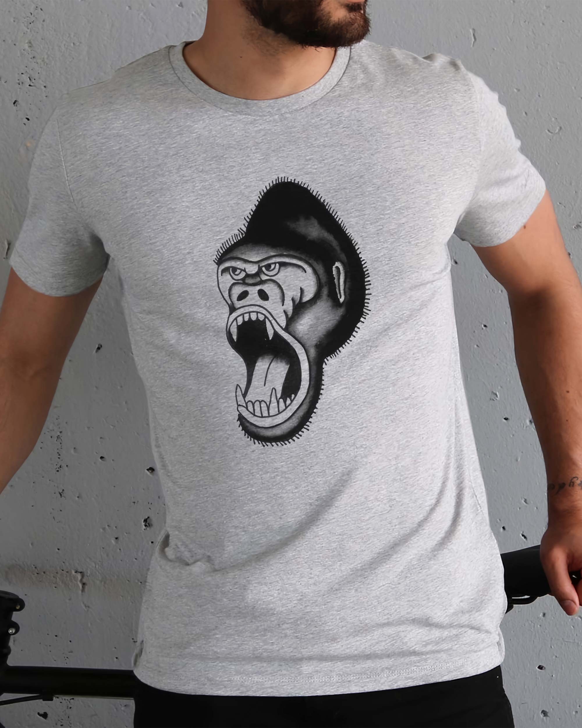 T-shirt Gorille (en promo) de couleur Blanc