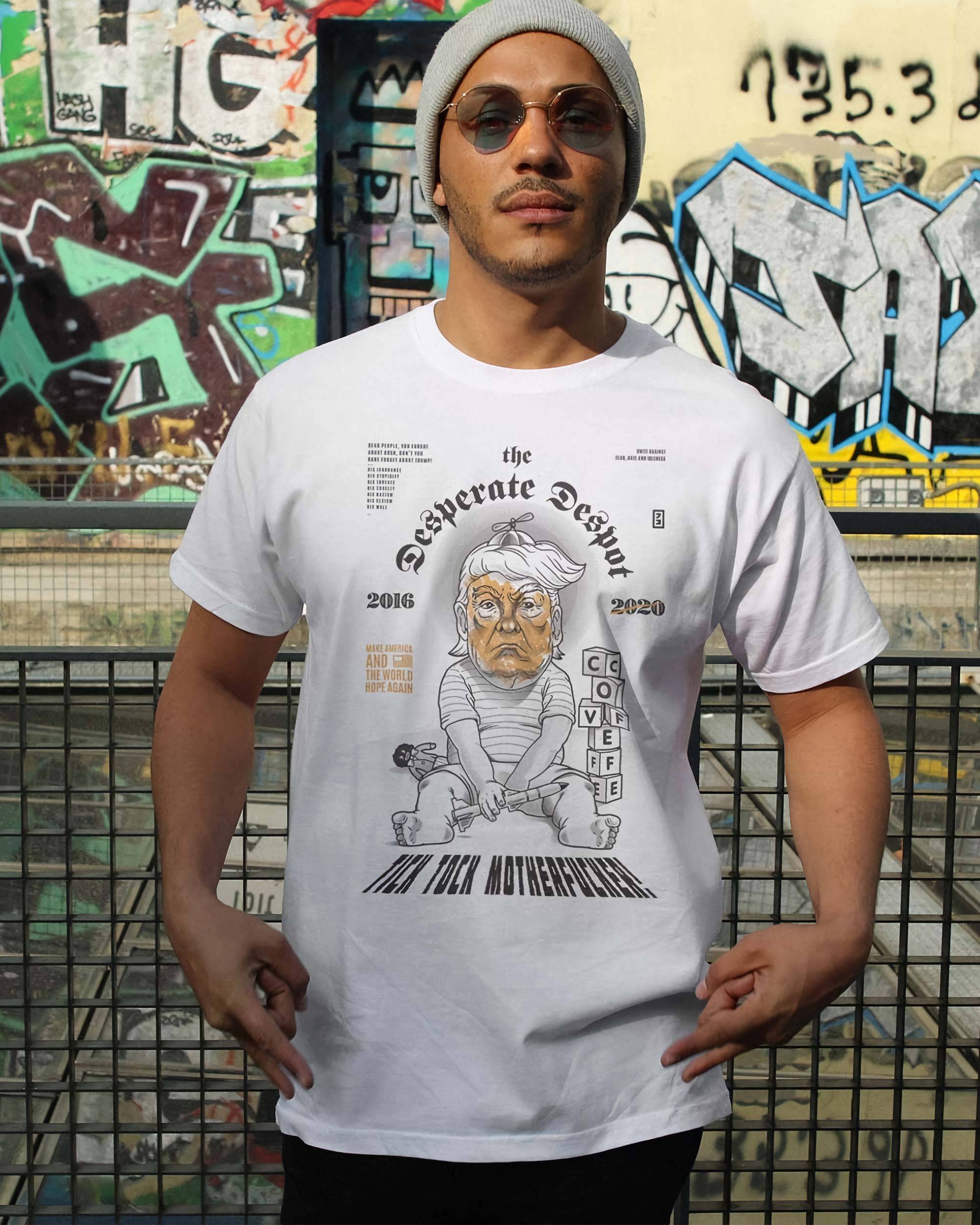 T-shirt The desperate despot (en promo) de couleur Blanc