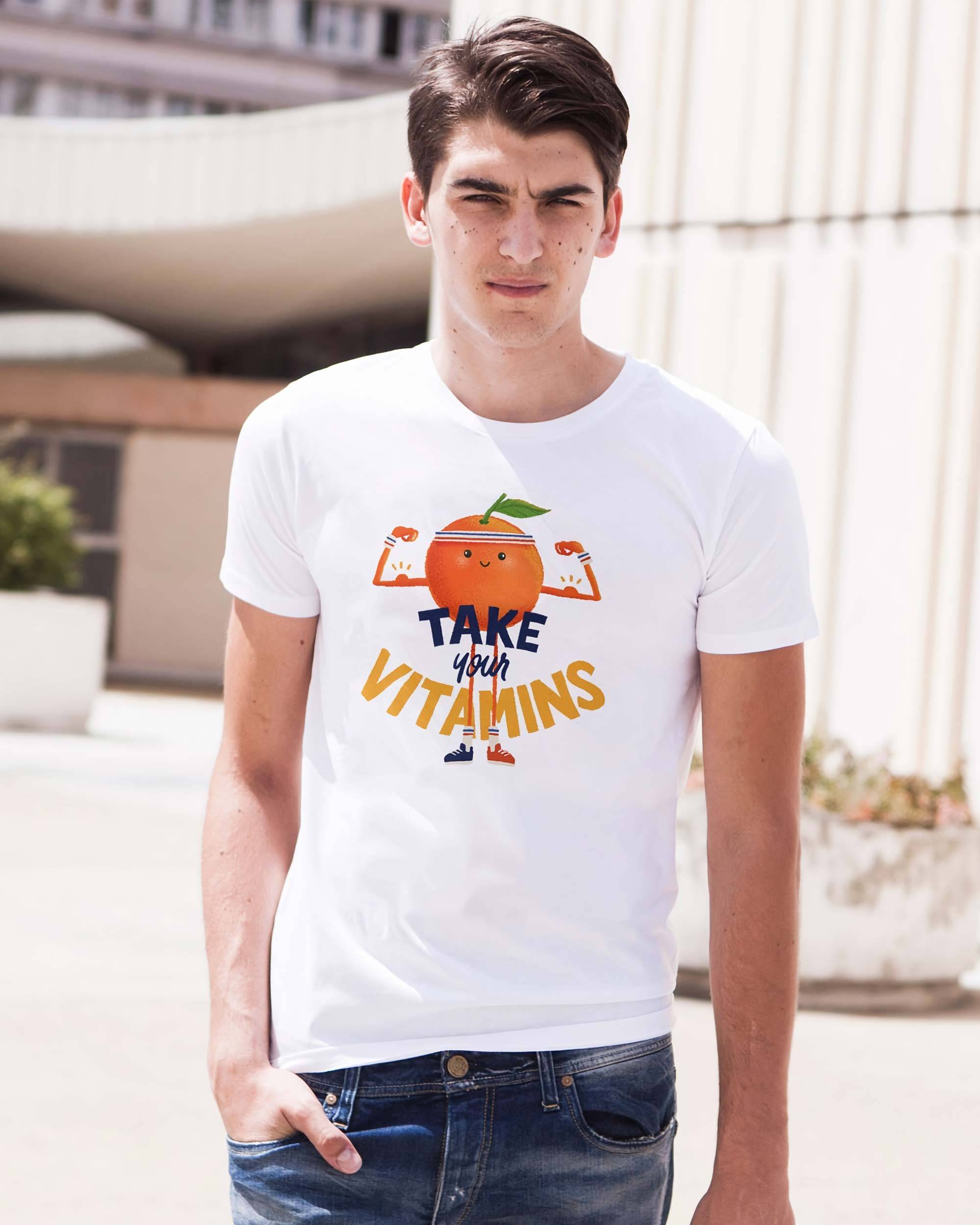 T-shirt Vitamines (en promo) de couleur Blanc