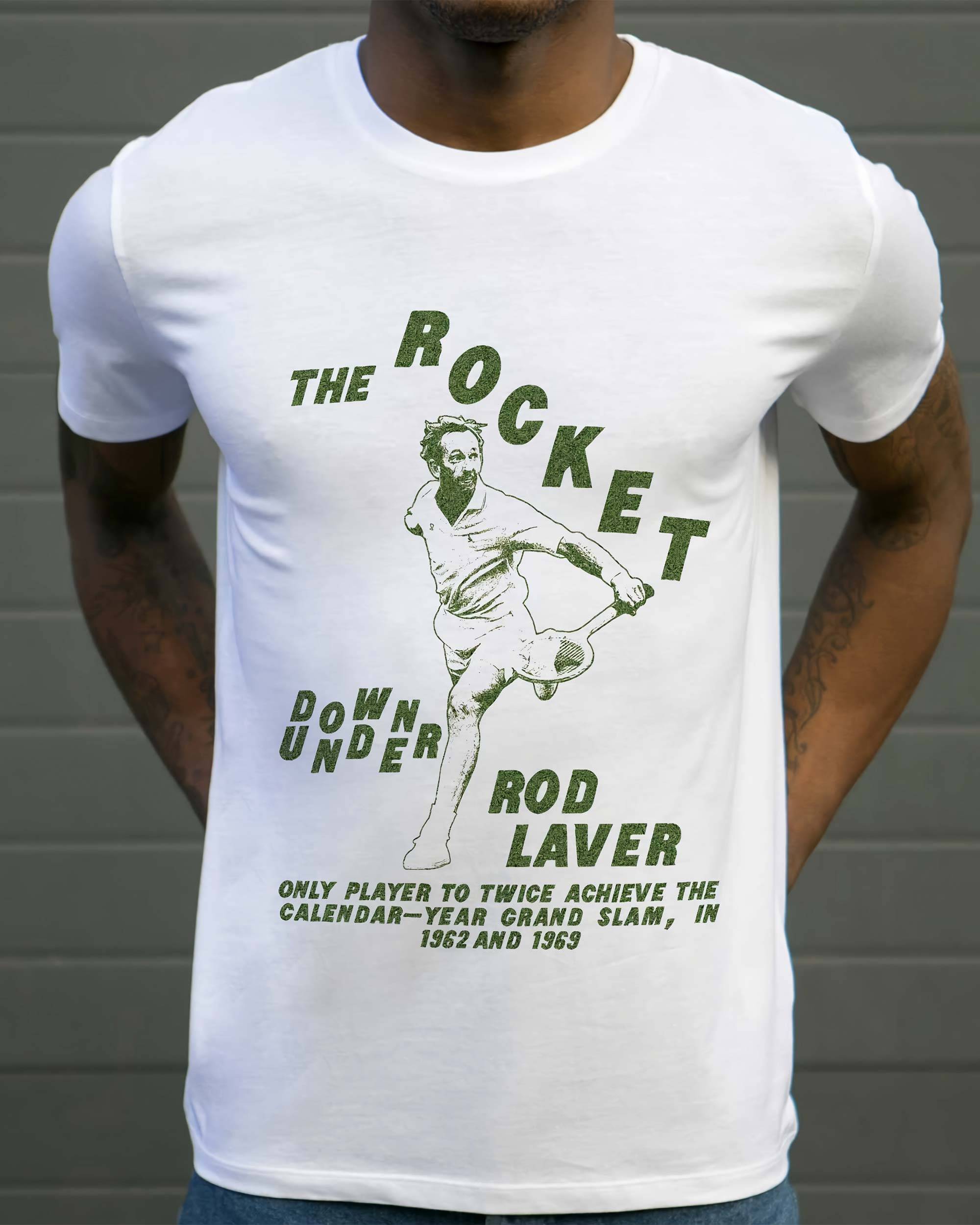 T-shirt Rod Laver (en promo) de couleur Blanc