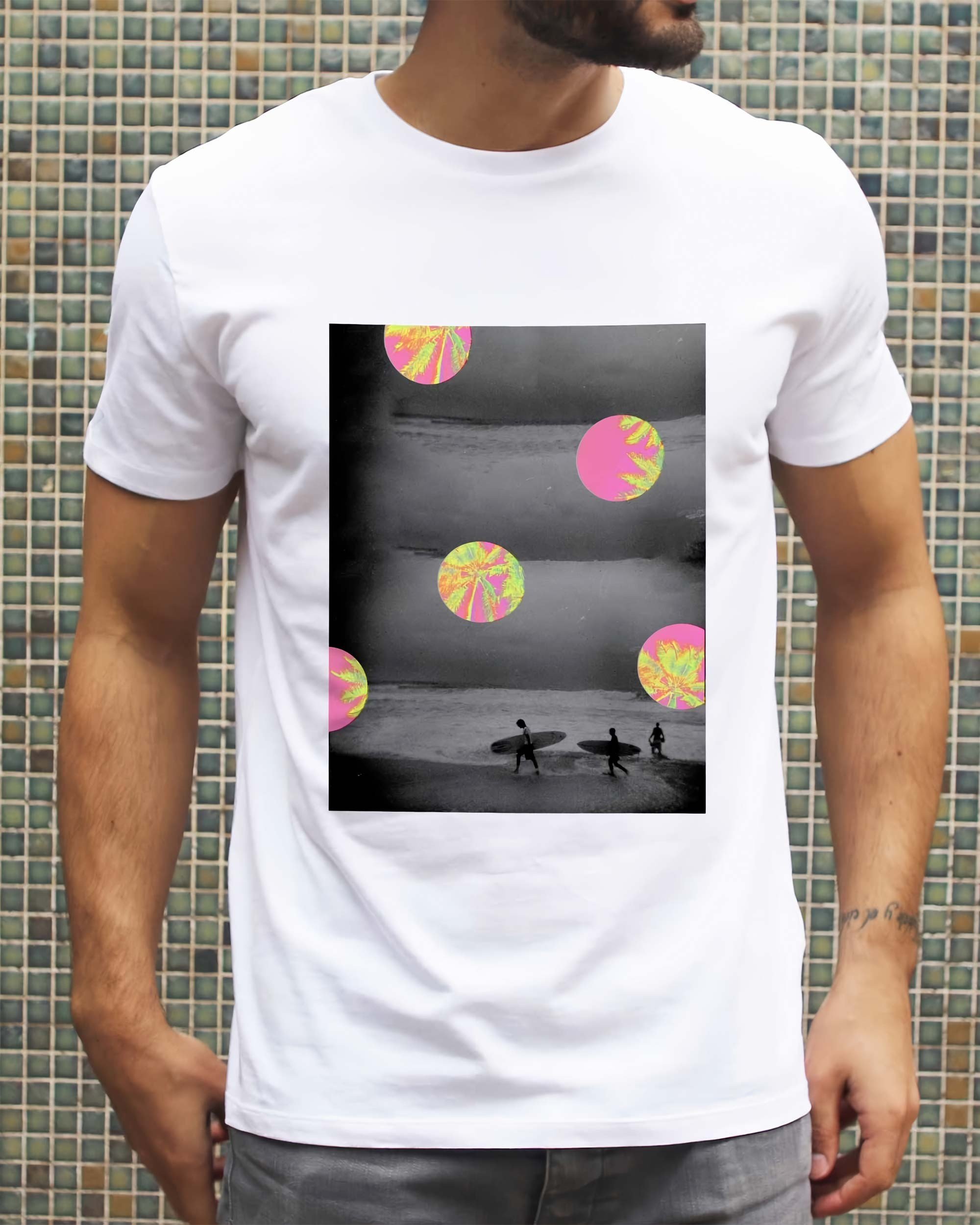 T-shirt Biarritz Beach (en promo) de couleur Blanc