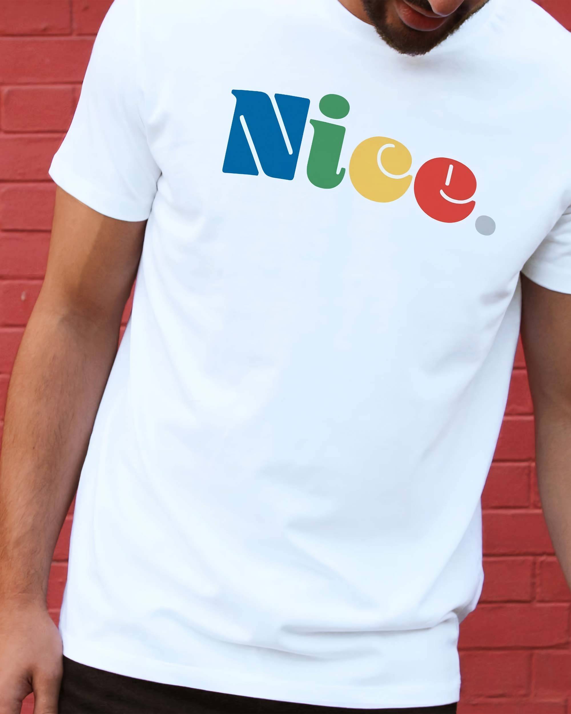 T-shirt Nice (en promo) de couleur Blanc