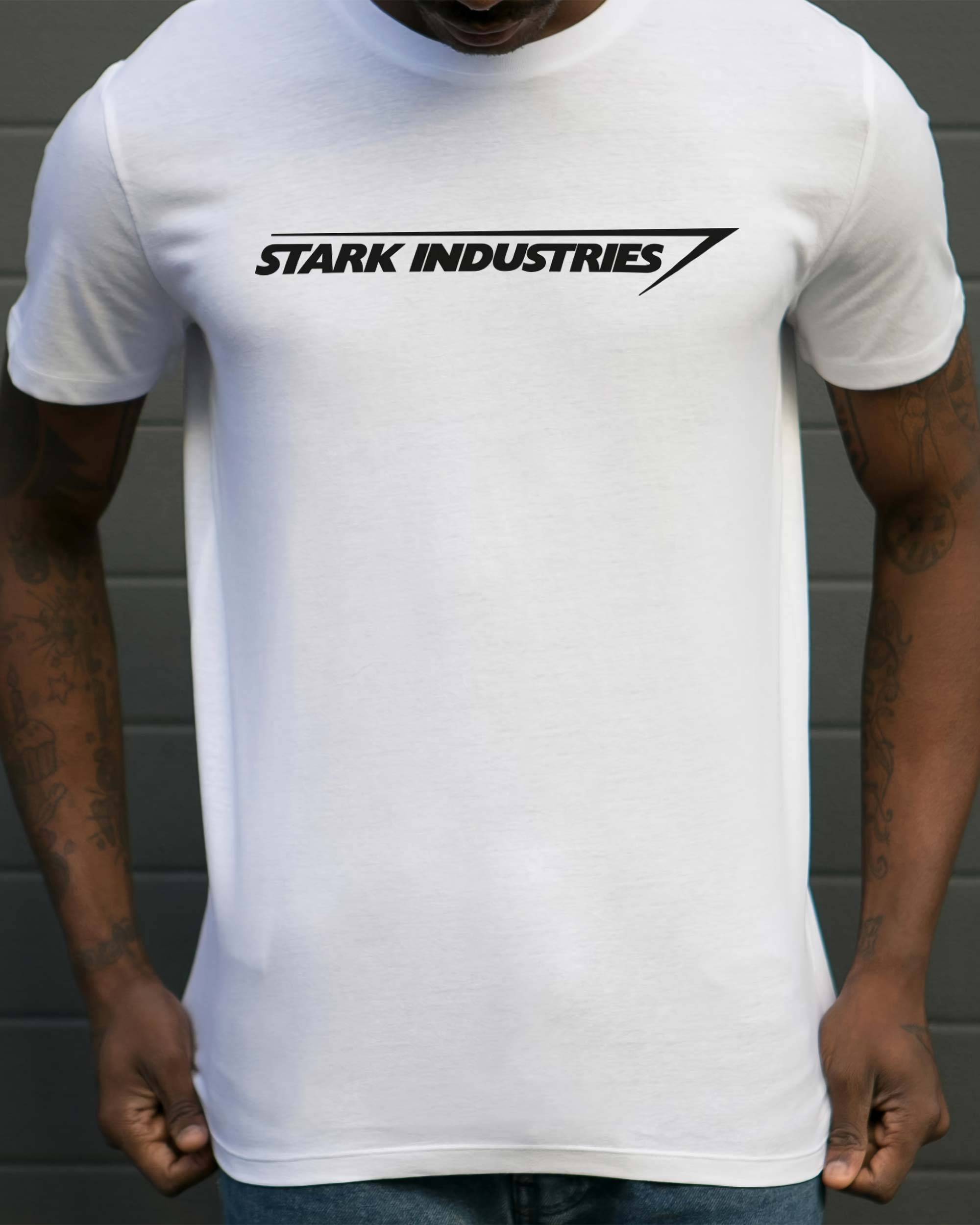 T-shirt Logo Stark Industries (en promo) de couleur Blanc