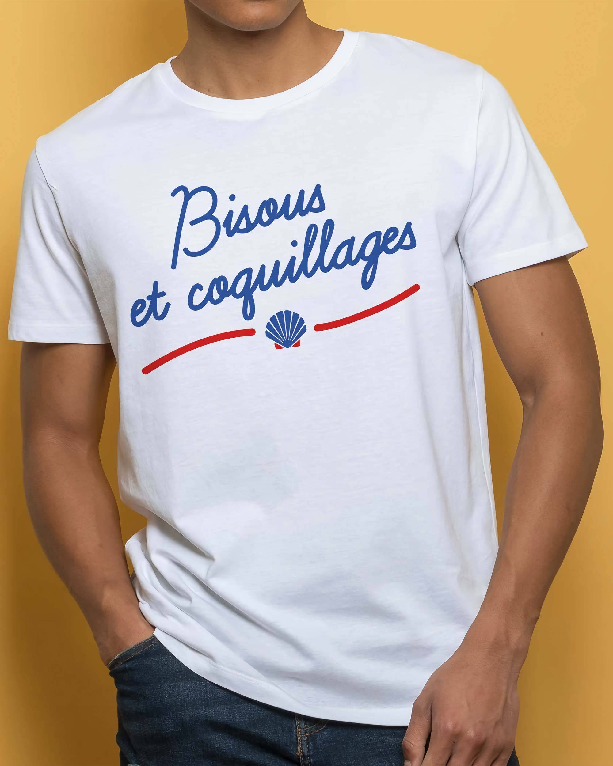 T-shirt Bisous et Coquillages (en promo) de couleur Blanc