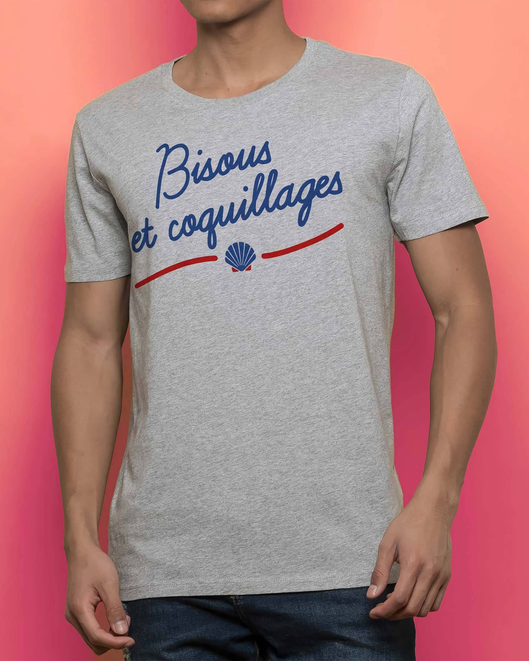 T-shirt Bisous et Coquillages (en promo) de couleur Blanc