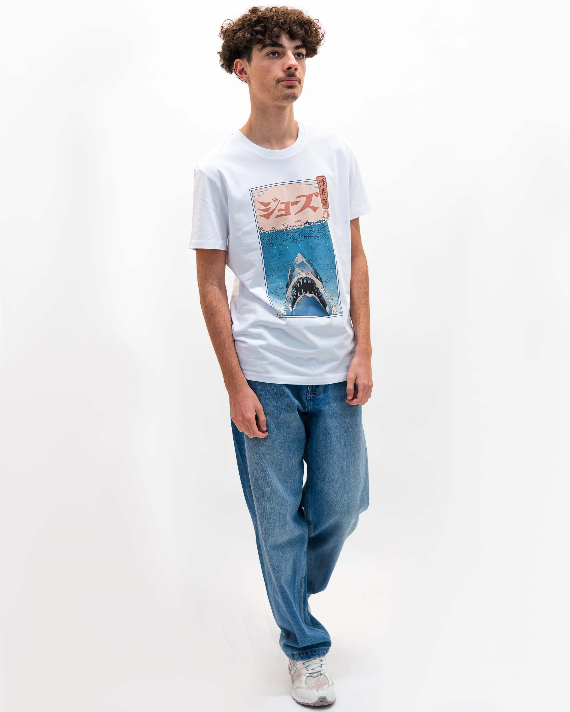 T-shirt Requin Ukiyo-e (en promo) de couleur Blanc