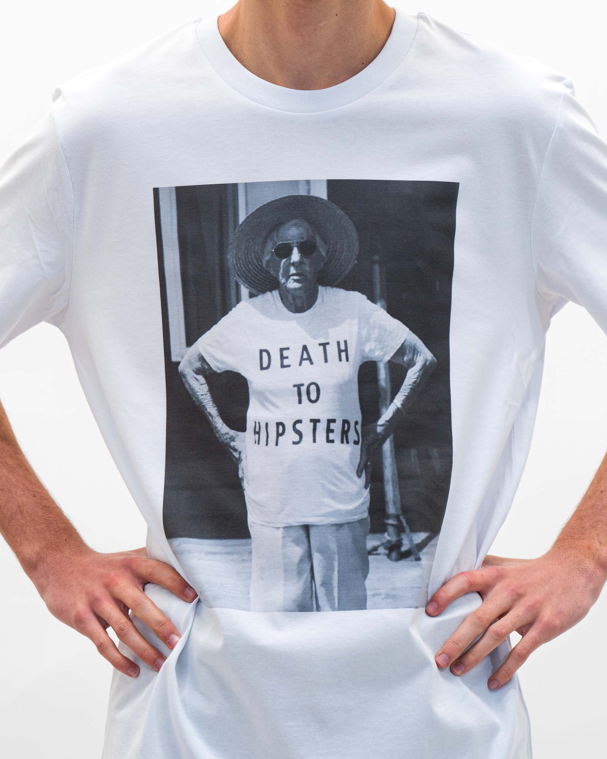 T-shirt Death To Hipsters Granny (en promo) de couleur Blanc