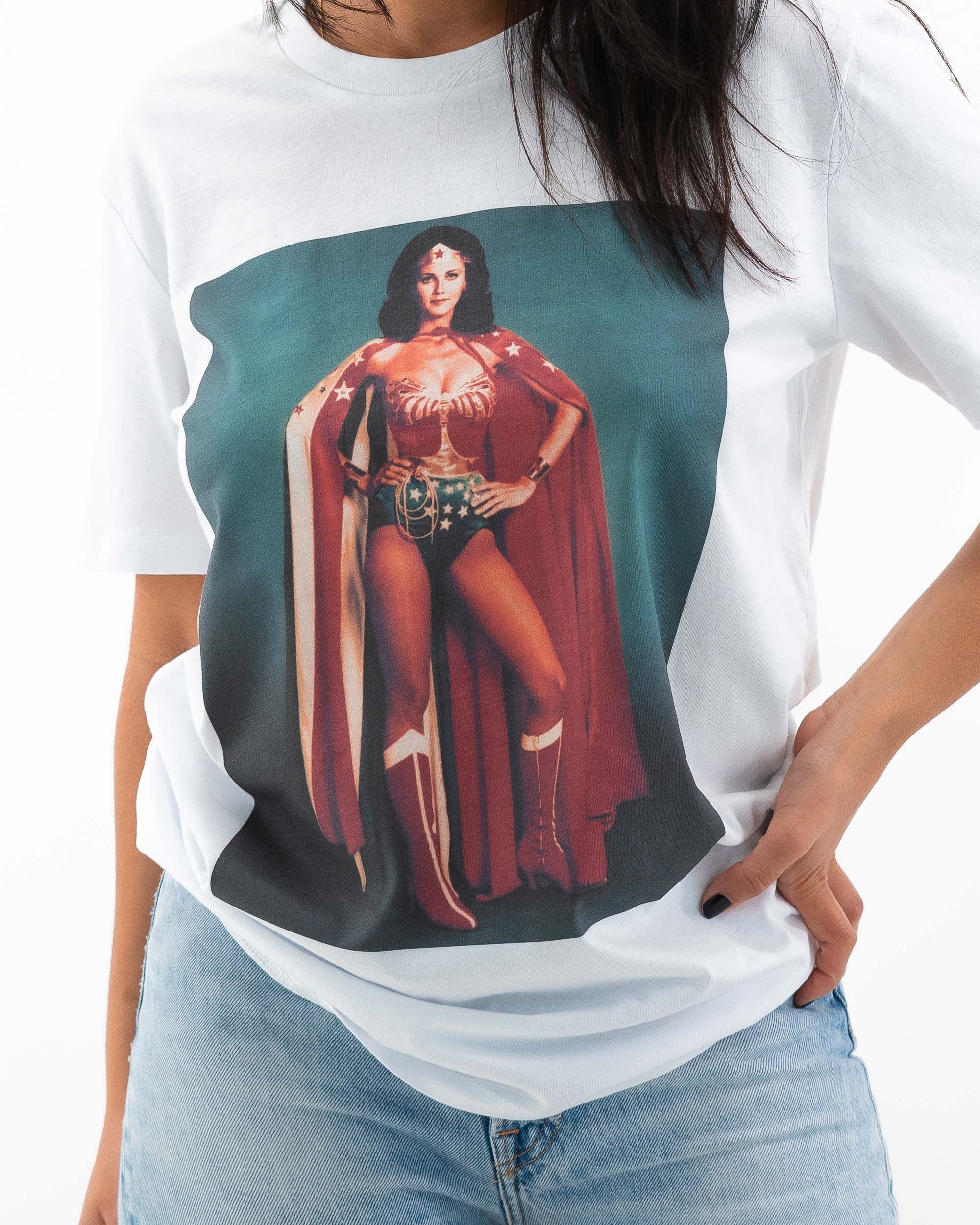 T-shirt Wonder Woman Vintage (en promo) de couleur Blanc