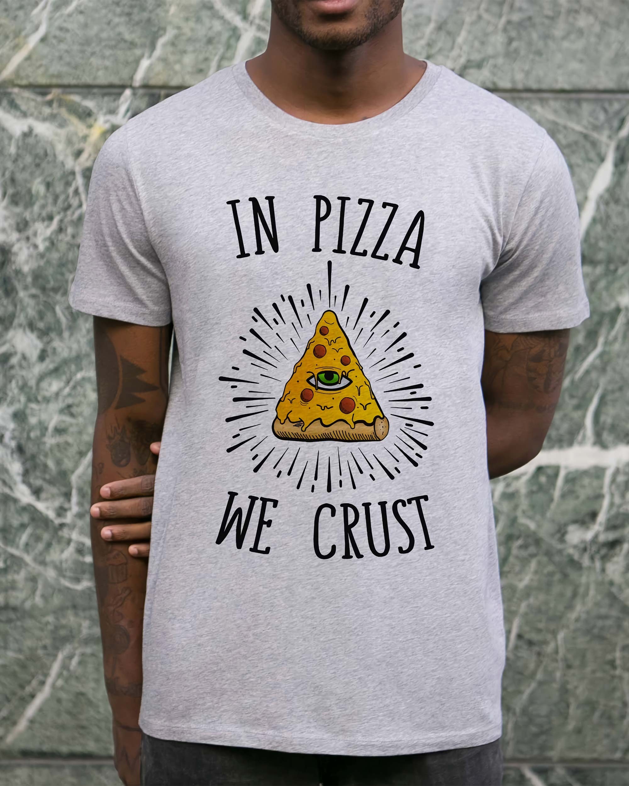 T-shirt In Pizza We Crust (en promo) de couleur Blanc
