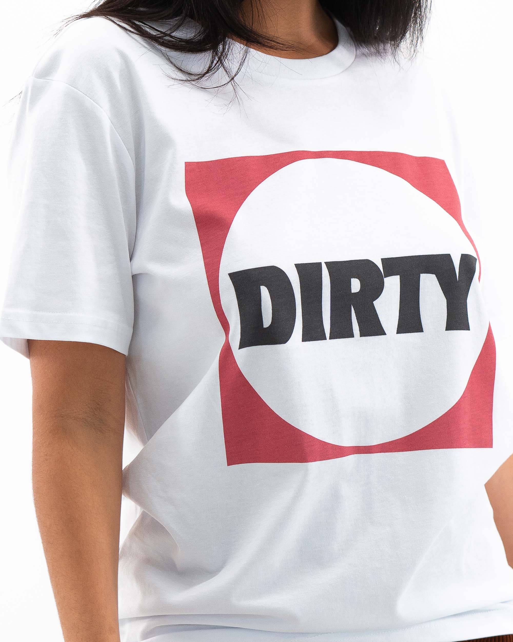 T-shirt Dirty (en promo) de couleur Blanc