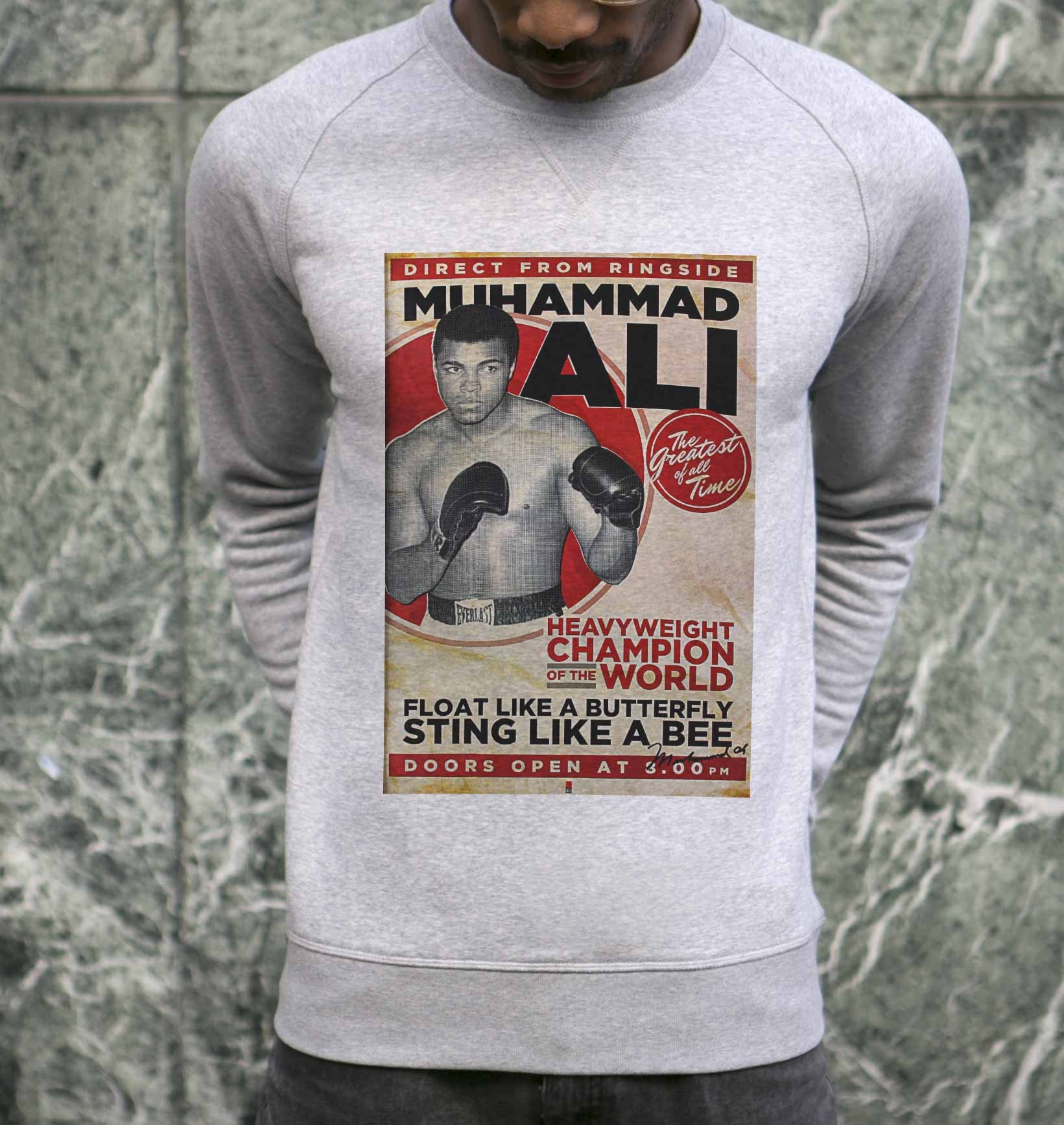 Sweat Muhammad Ali (en promo) de couleur Gris chiné