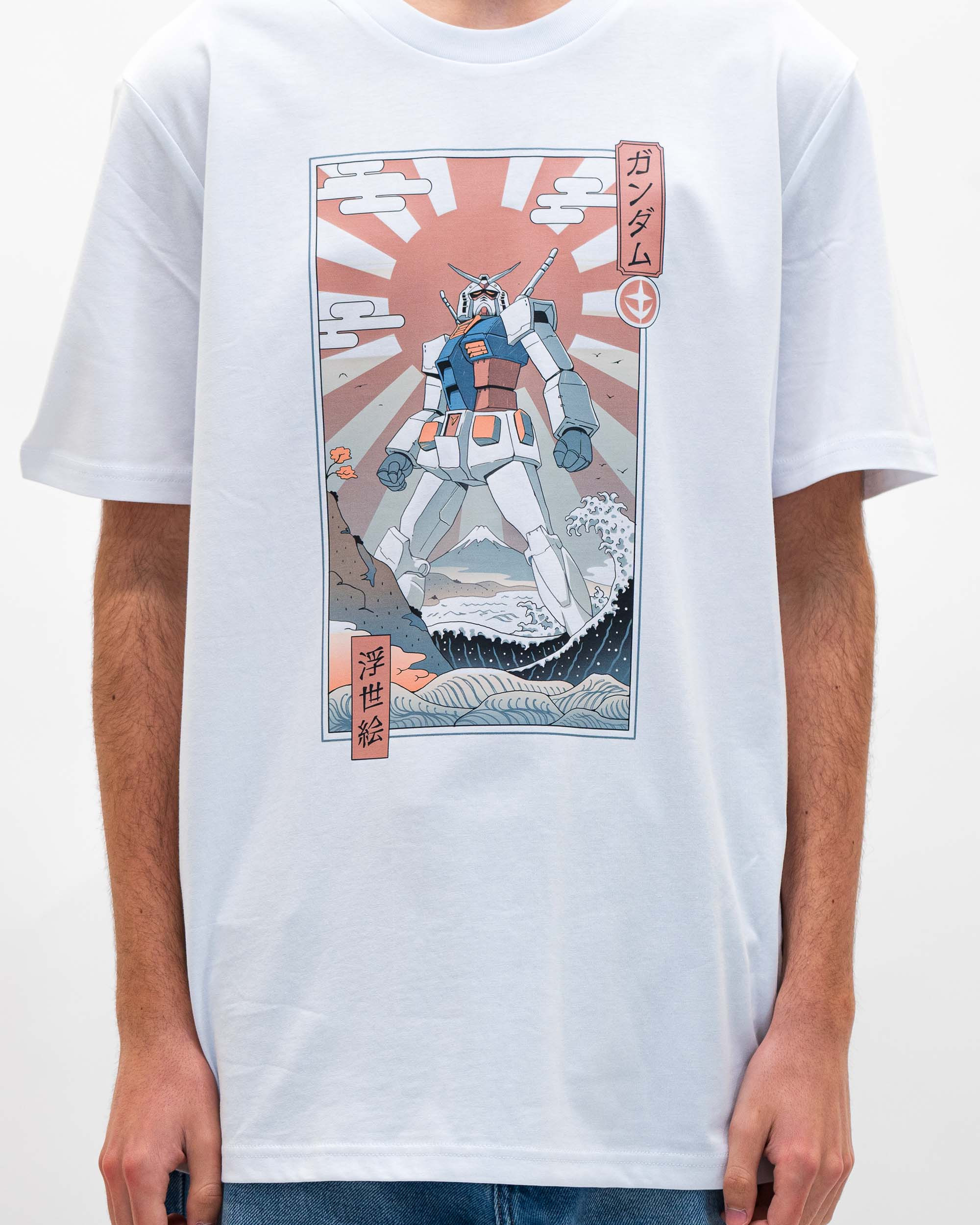 T-shirt Mobile Suit Gundam Ukiyo-e (en promo) de couleur Blanc