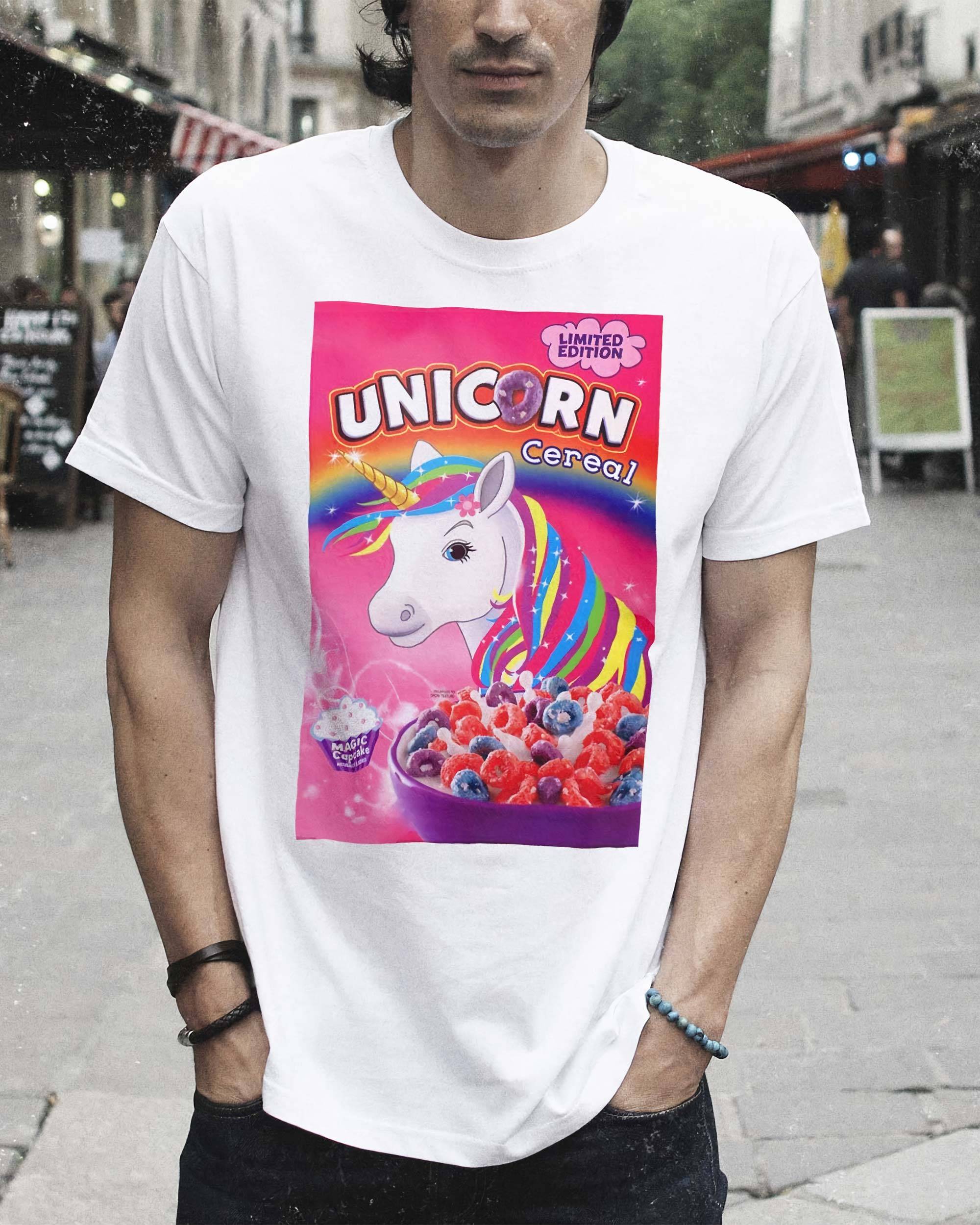 T-shirt Unicorn Cereal (en promo) de couleur Blanc