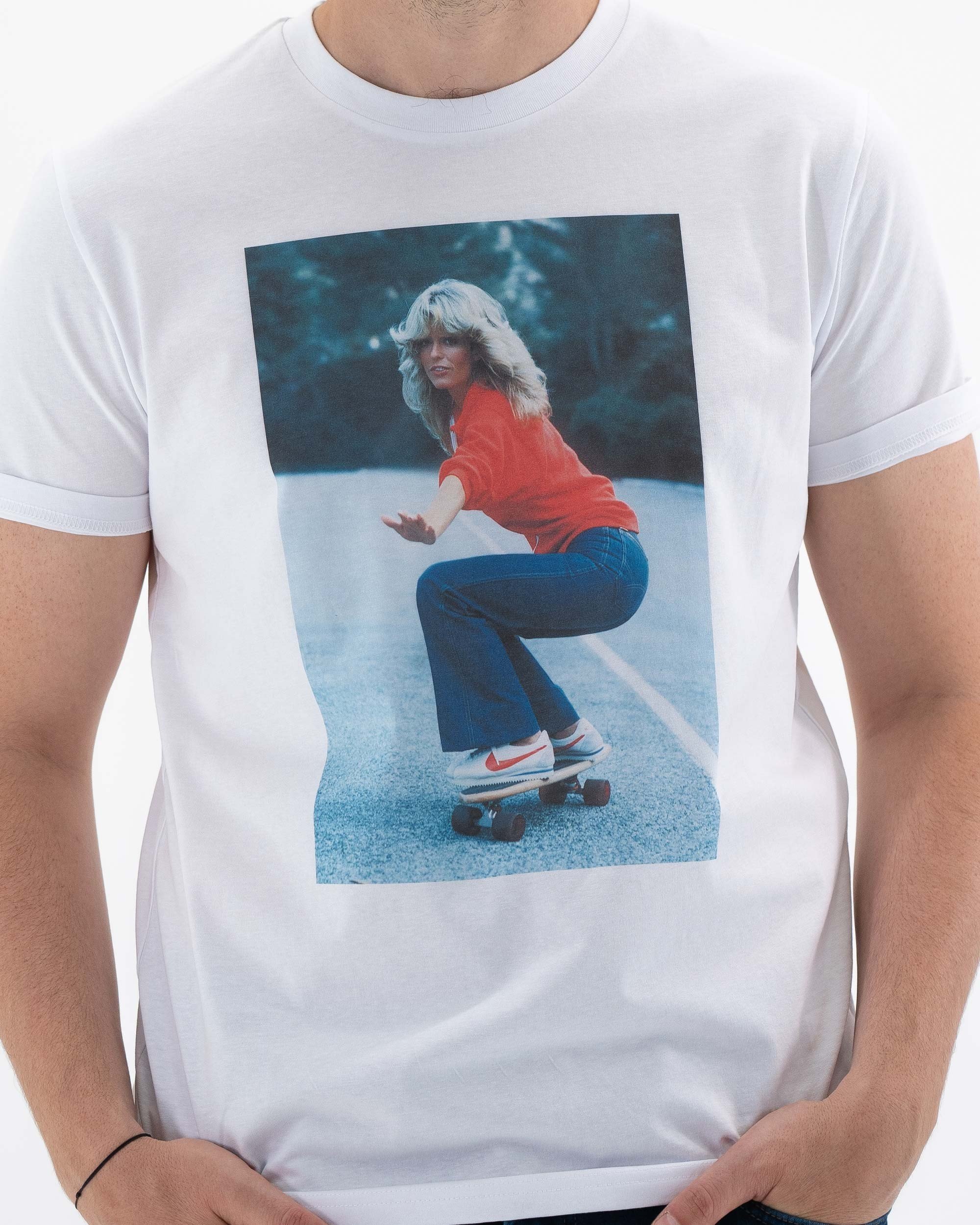 T-shirt Farrah Fawcett (en promo) de couleur Blanc