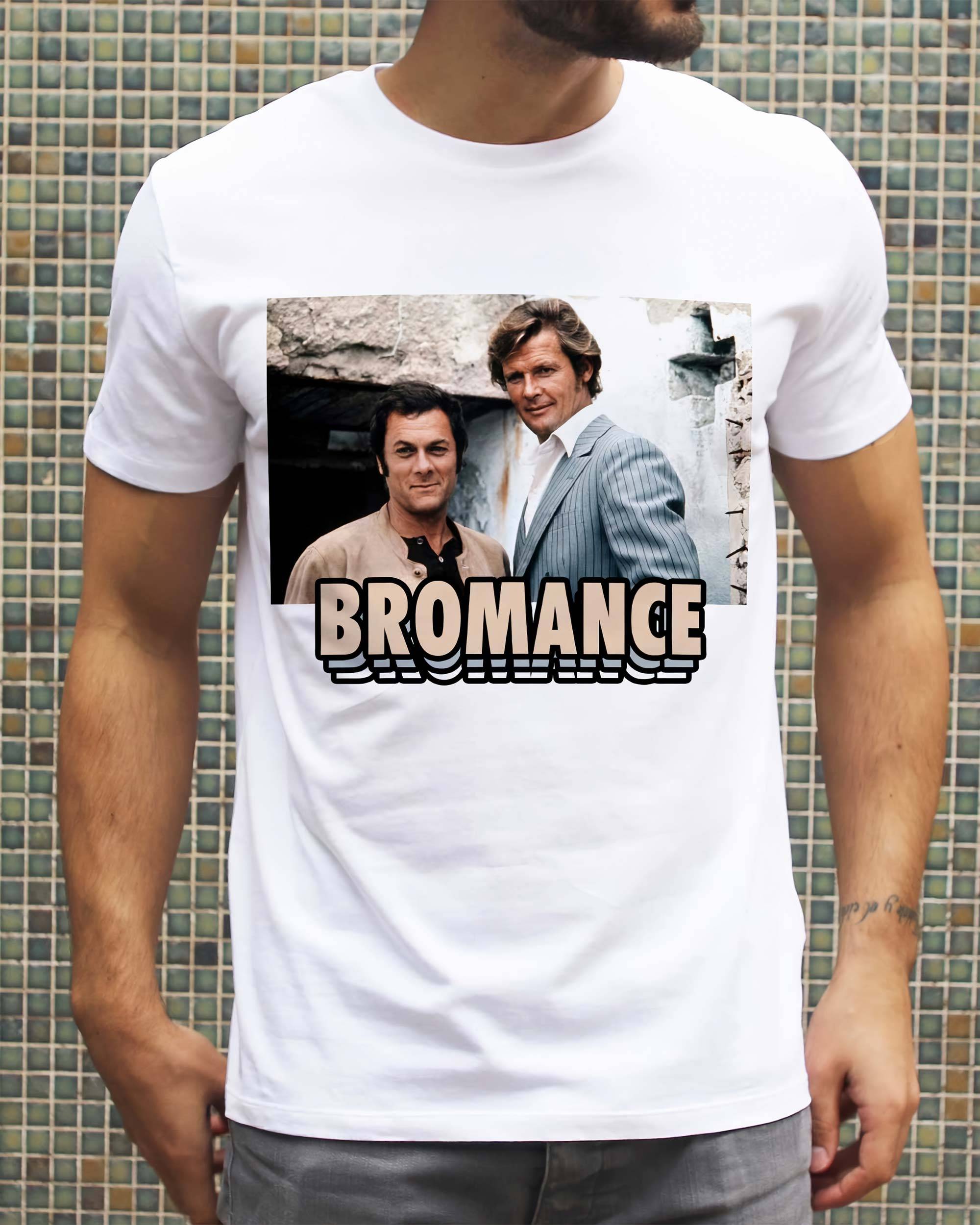 T-shirt Bromance (en promo) de couleur Blanc