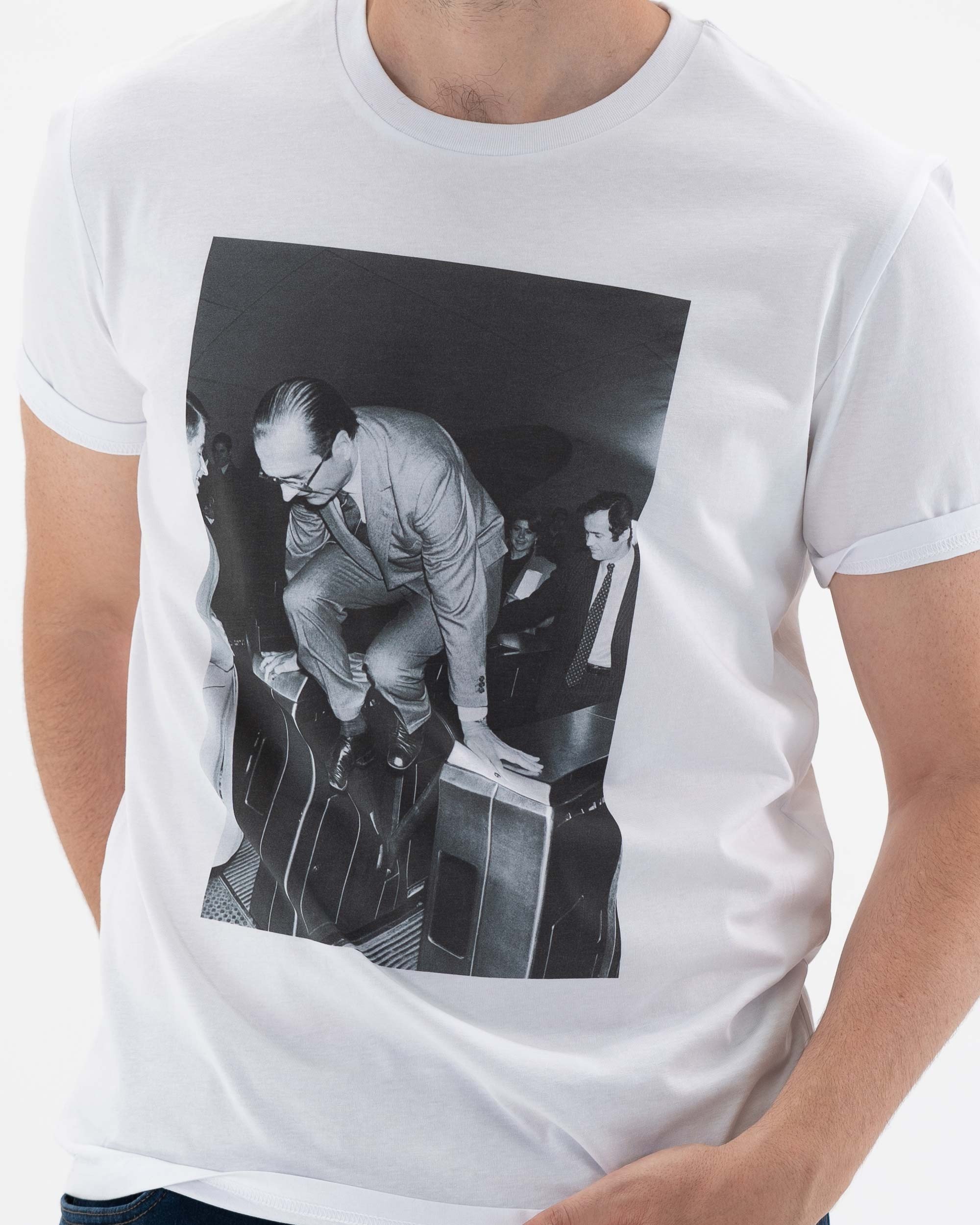 T-shirt Chirac Métro (en promo) de couleur Blanc