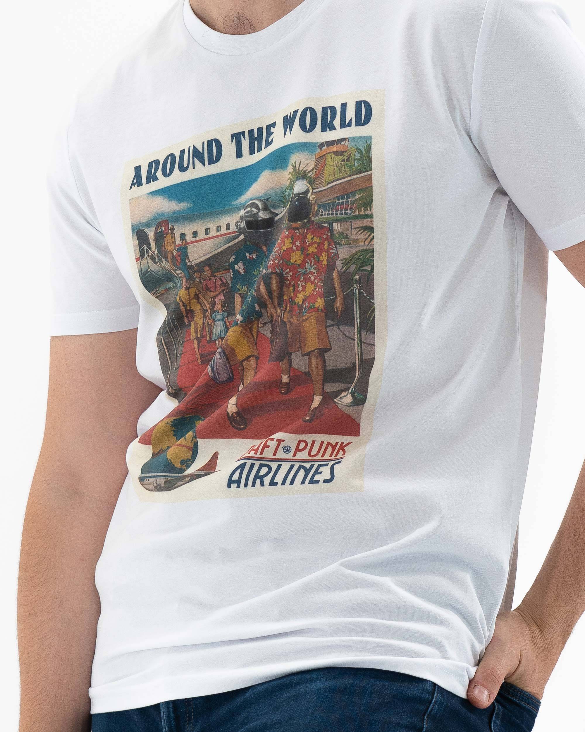 T-shirt Daft Punk Airlines (en promo) de couleur Blanc