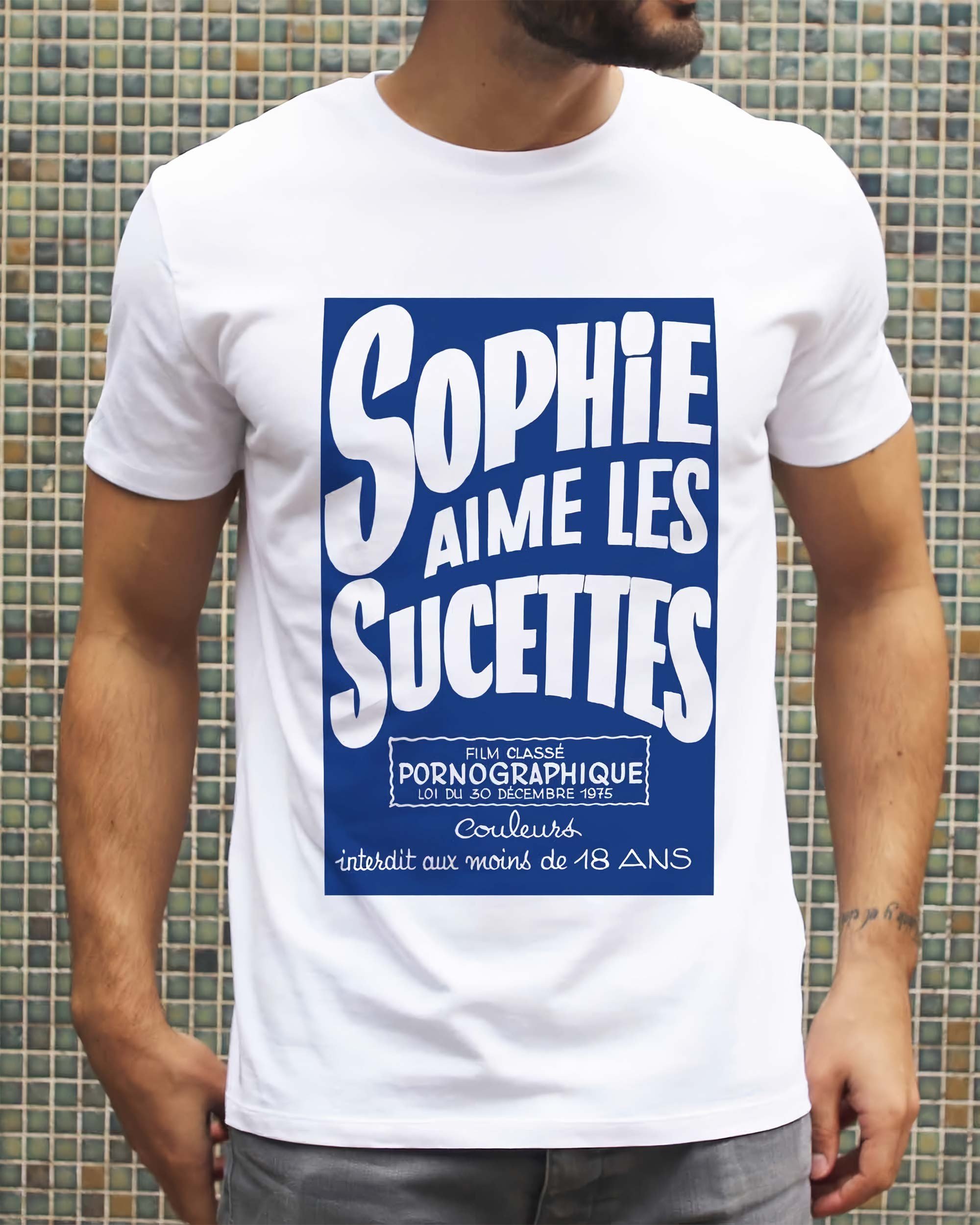 T-shirt Sophie Aime Les Sucettes (en promo) de couleur Blanc