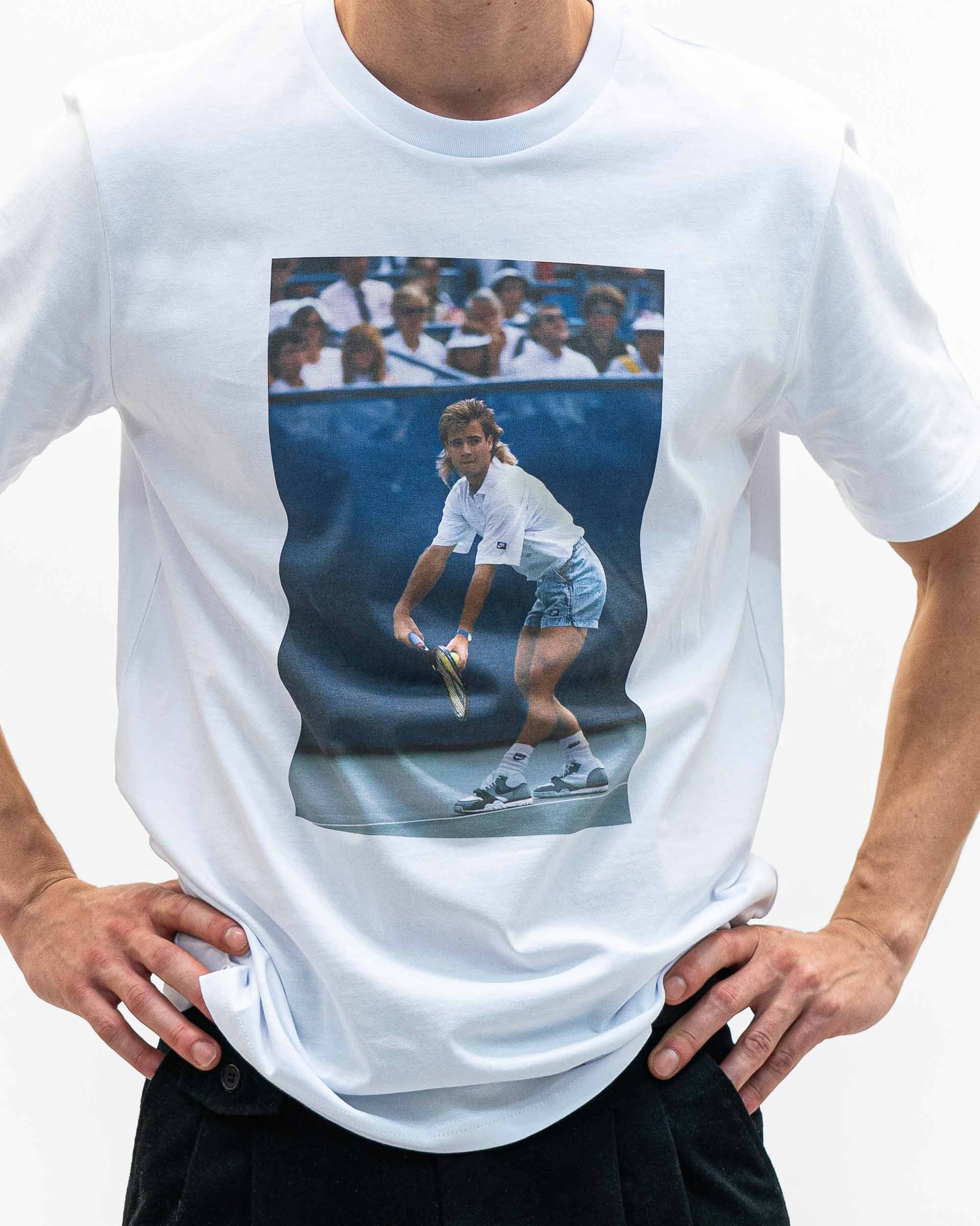 T-shirt Légende Agassi (en promo) de couleur Blanc