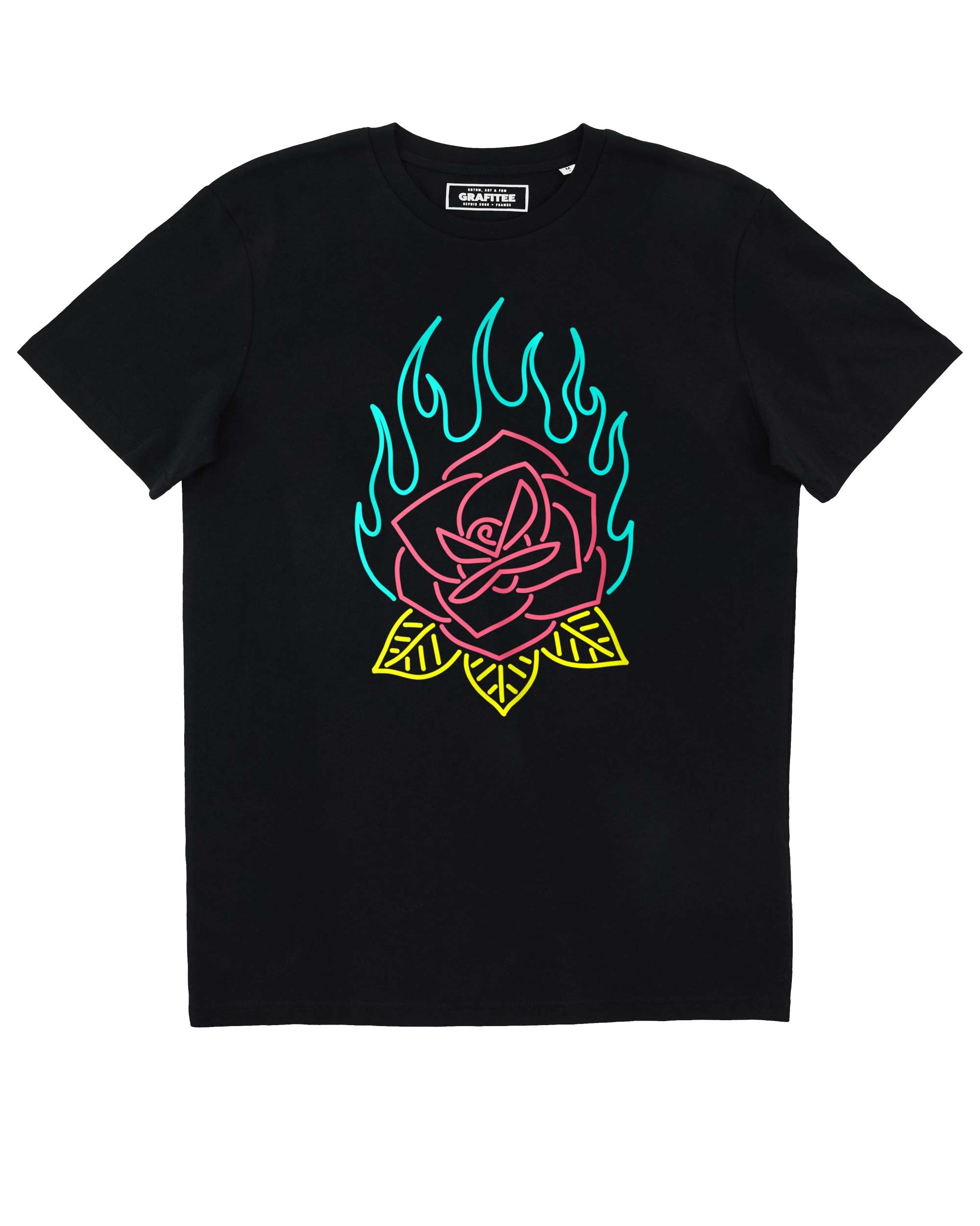 T-shirt Rose on Fire Grafitee