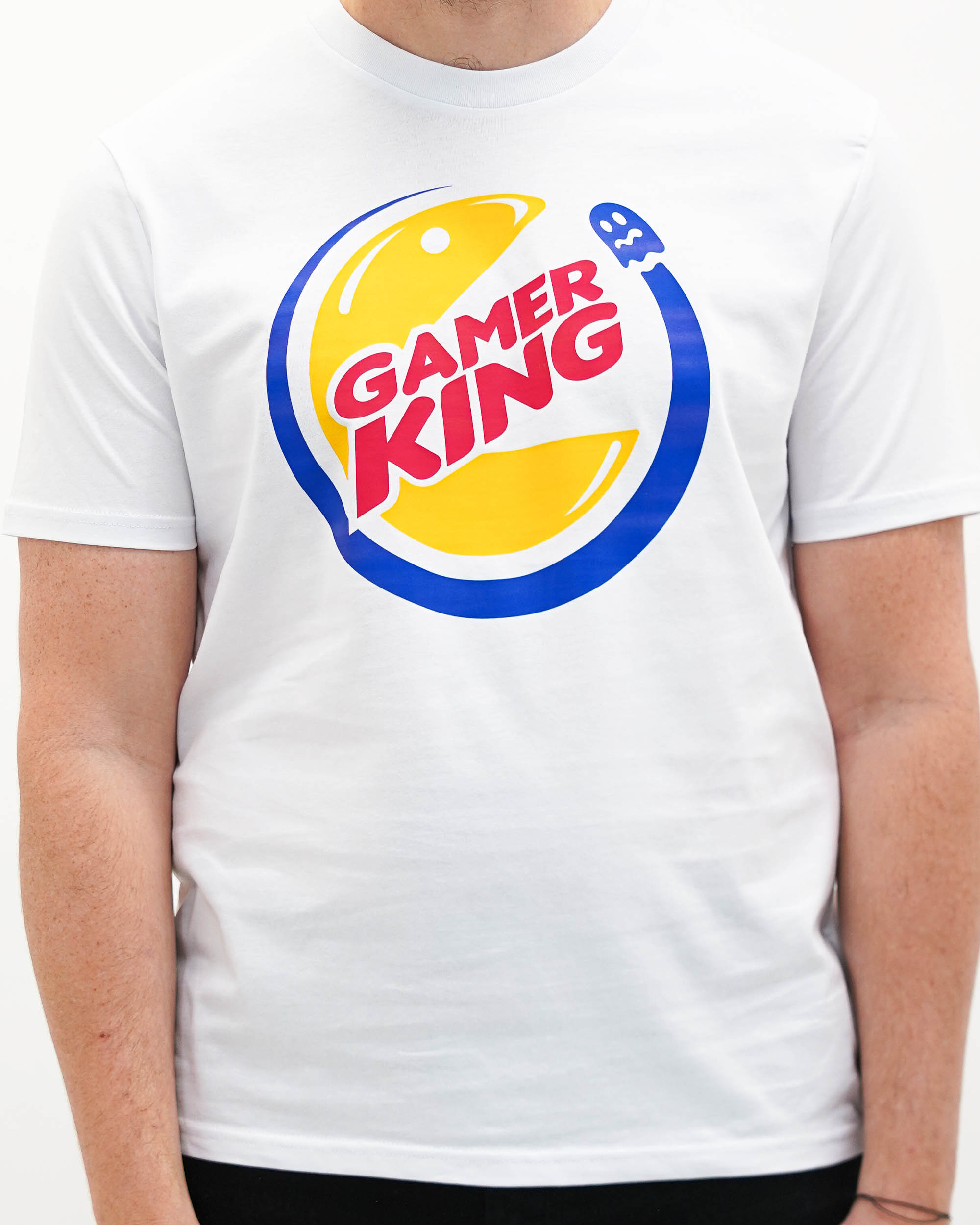 T-shirt Gamer King de couleur Blanc par Demonigote