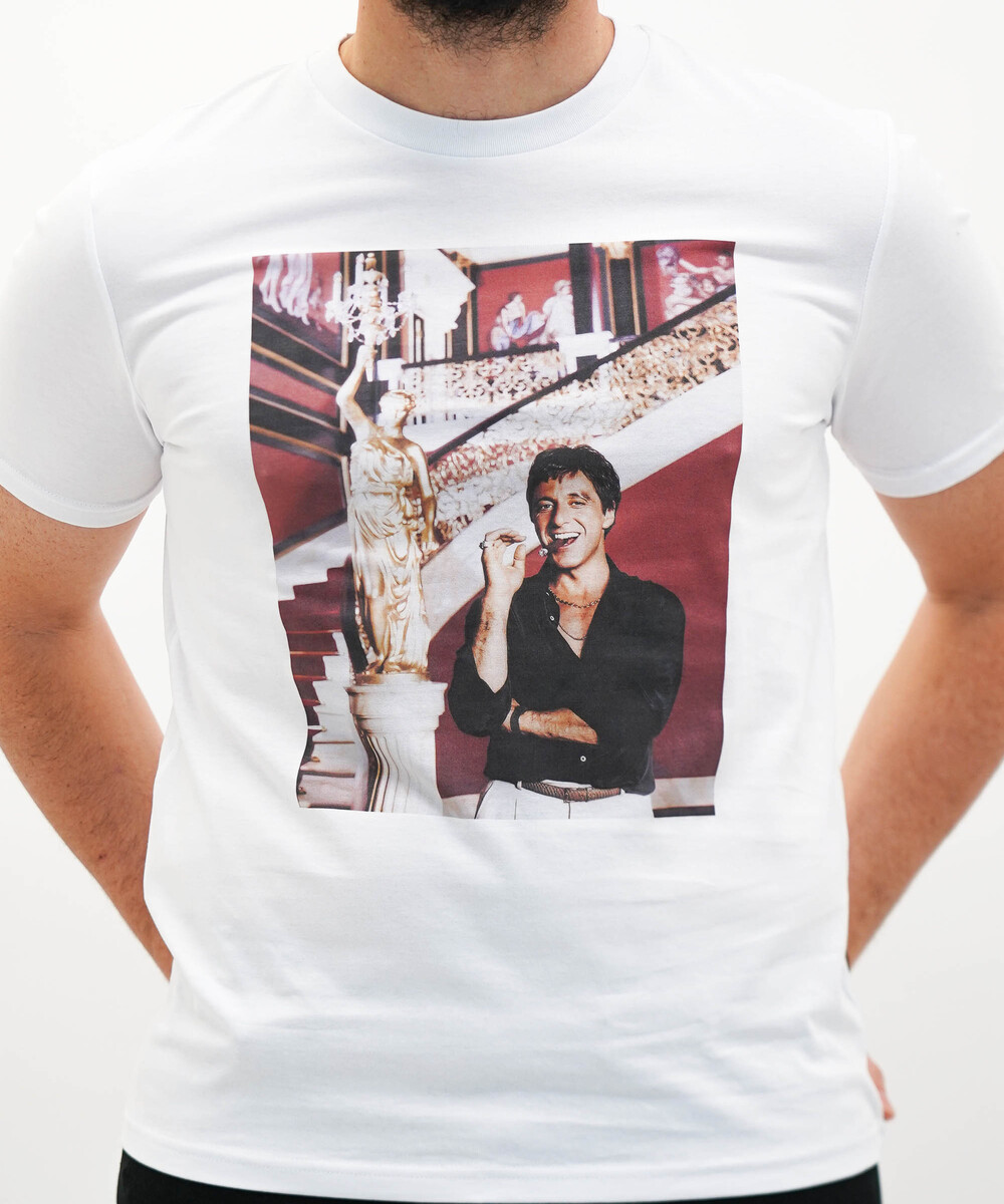 T-Shirt Homme Al Pacino Lunettes - Blanc - The Happiness Is Have My T-Shirt - Neuf Avec étiquettes
