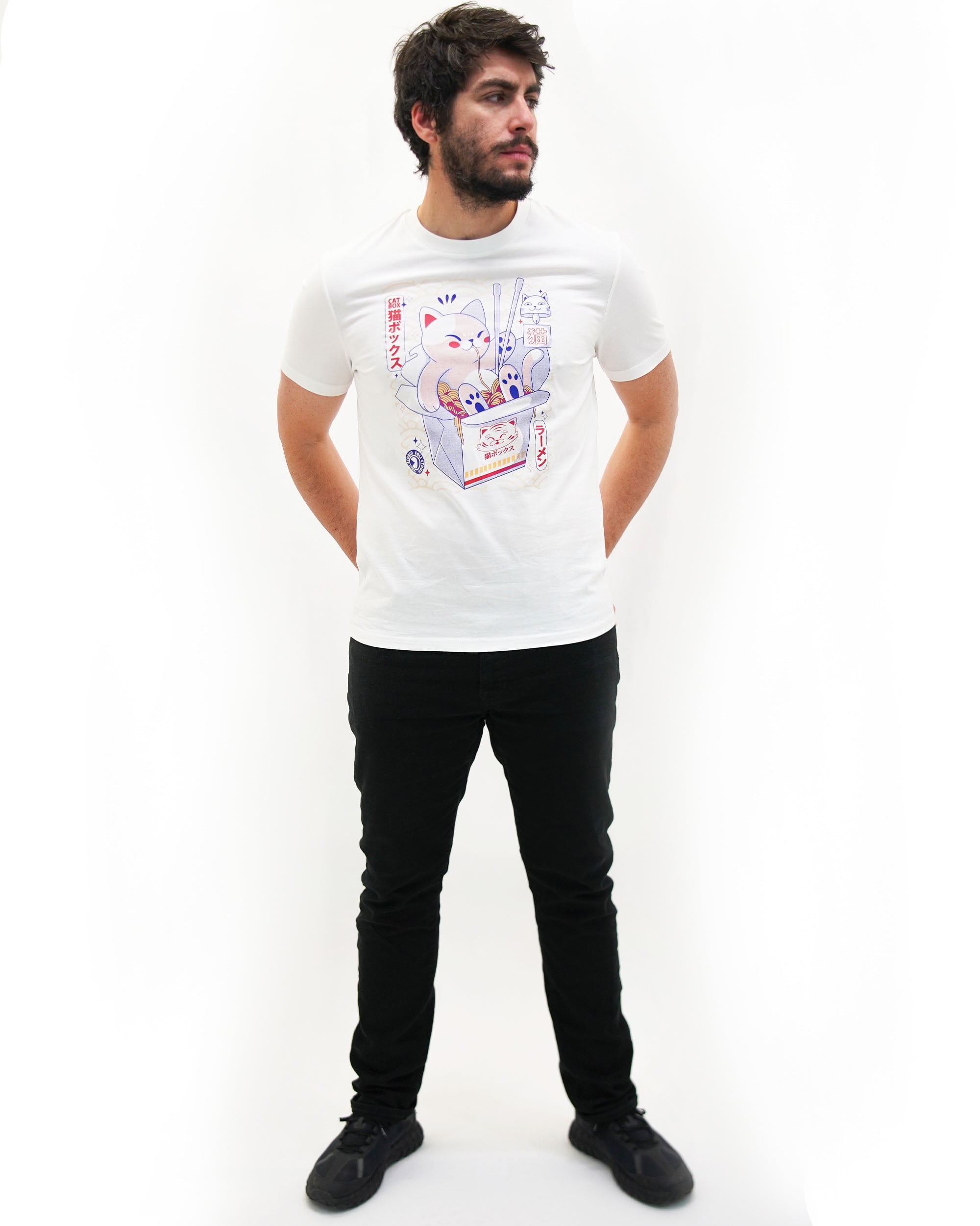 T-shirt Catbox (en promo) de couleur Blanc cassé