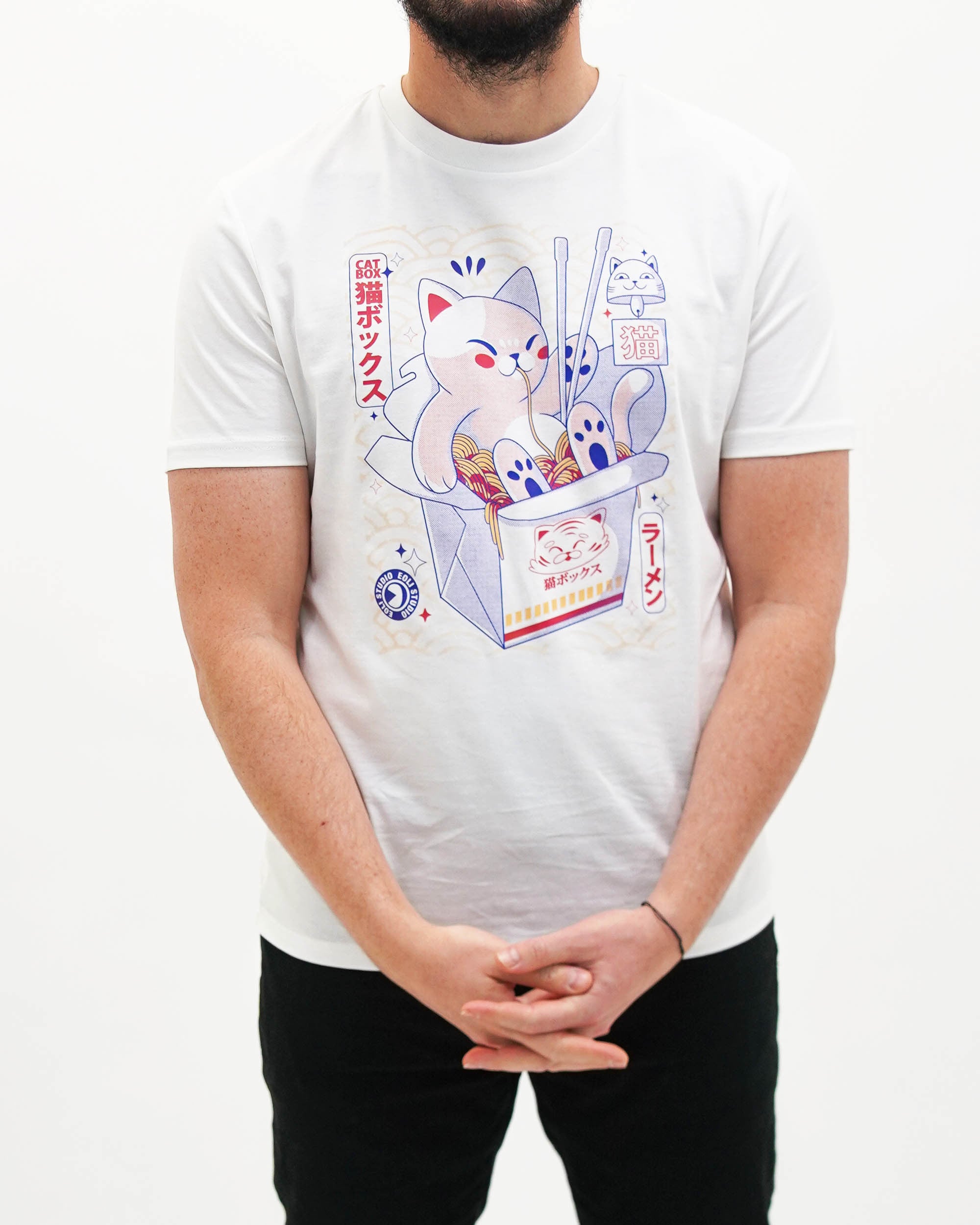 T-shirt Catbox (en promo) de couleur Blanc cassé