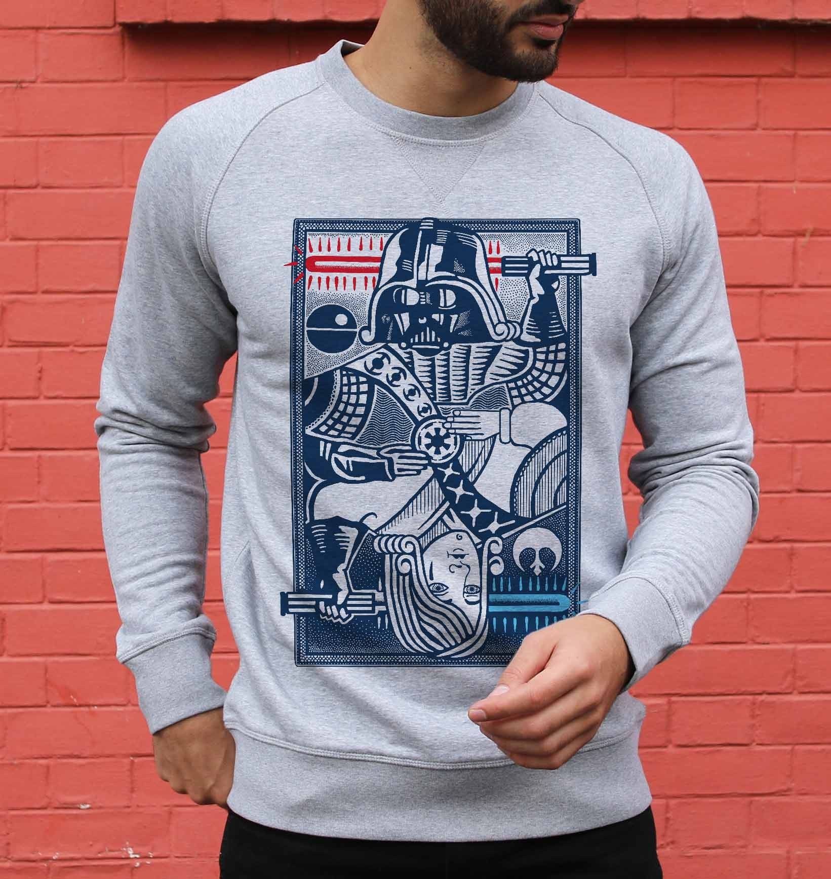 Sweatshirt Dark Vador vs Anakin (en promo) de couleur Gris chiné