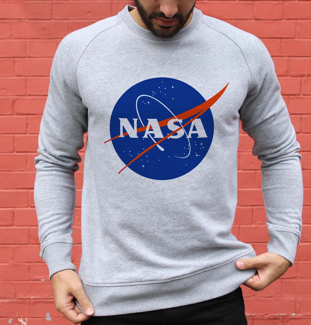 Sweat NASA (en promo) de couleur Gris chiné