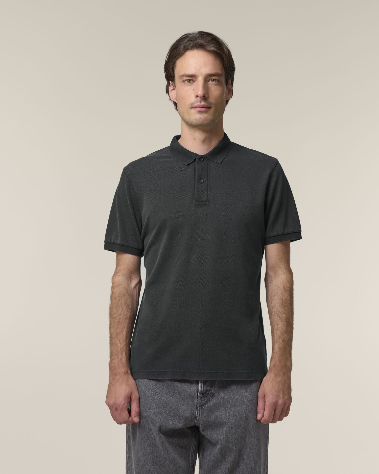 Polo Coaster Vintage de couleur G. Dyed Black Rock - C140 de la marque Stanley/Stella