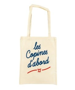Tote Bag Les Copines D'Abord de couleur Crème
