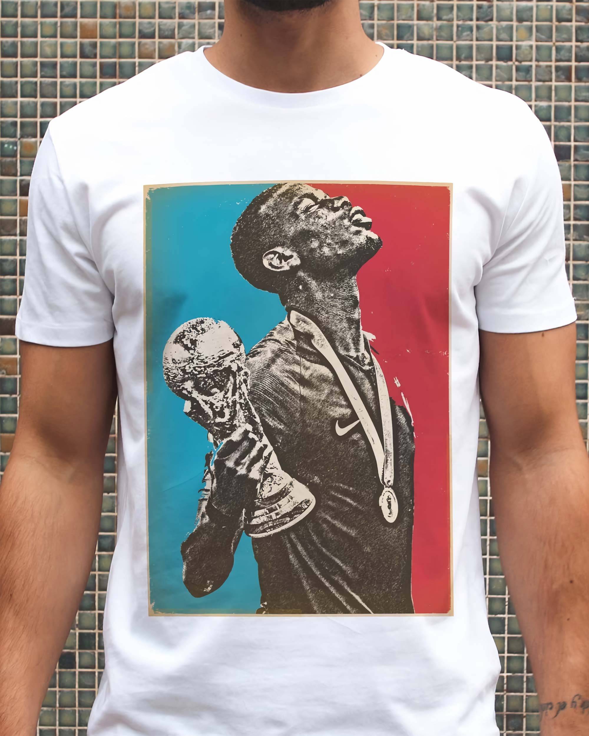T-shirt Paul Pogba France (en promo) de couleur Blanc