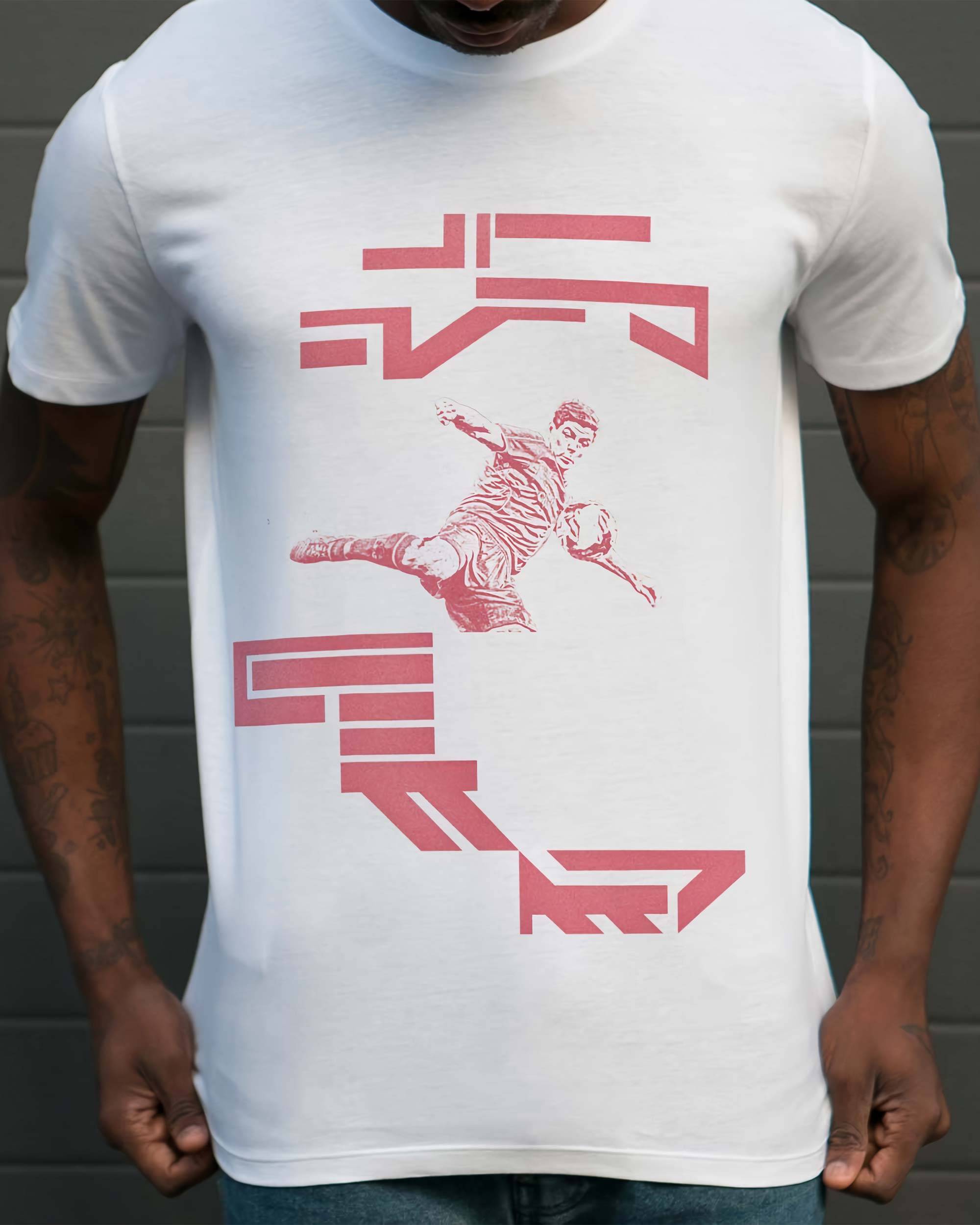 T-shirt Steven Gerrard (en promo) de couleur Blanc