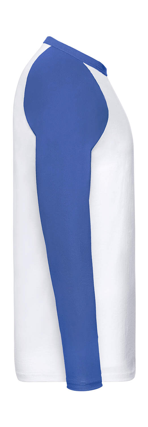 T-shirt Baseball Valueweight Long Sleeves de couleur White / Royal Blue de la marque Fruit Of The Loom