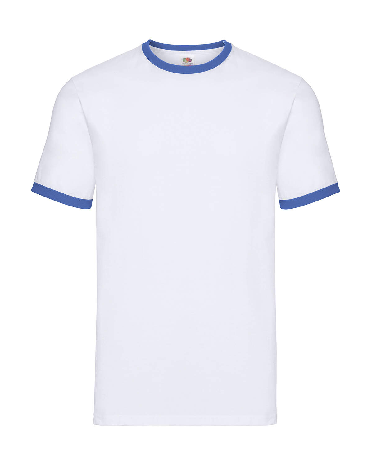 T-shirt Ringer Valueweight de couleur White / Royal Blue de la marque Fruit Of The Loom