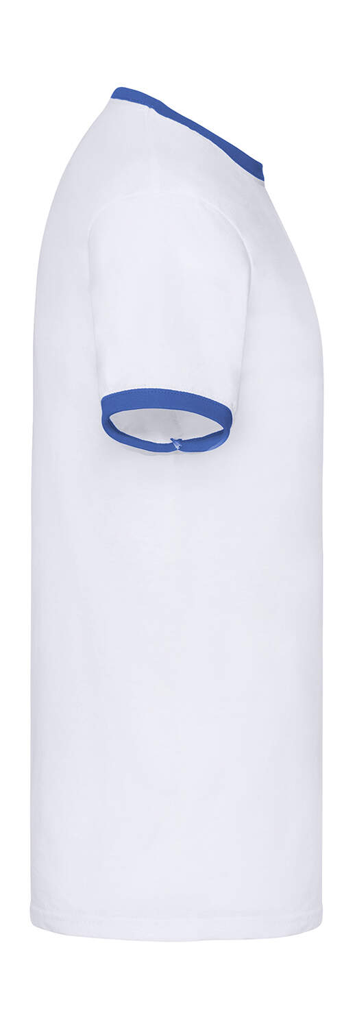 T-shirt Ringer Valueweight de couleur White / Royal Blue de la marque Fruit Of The Loom