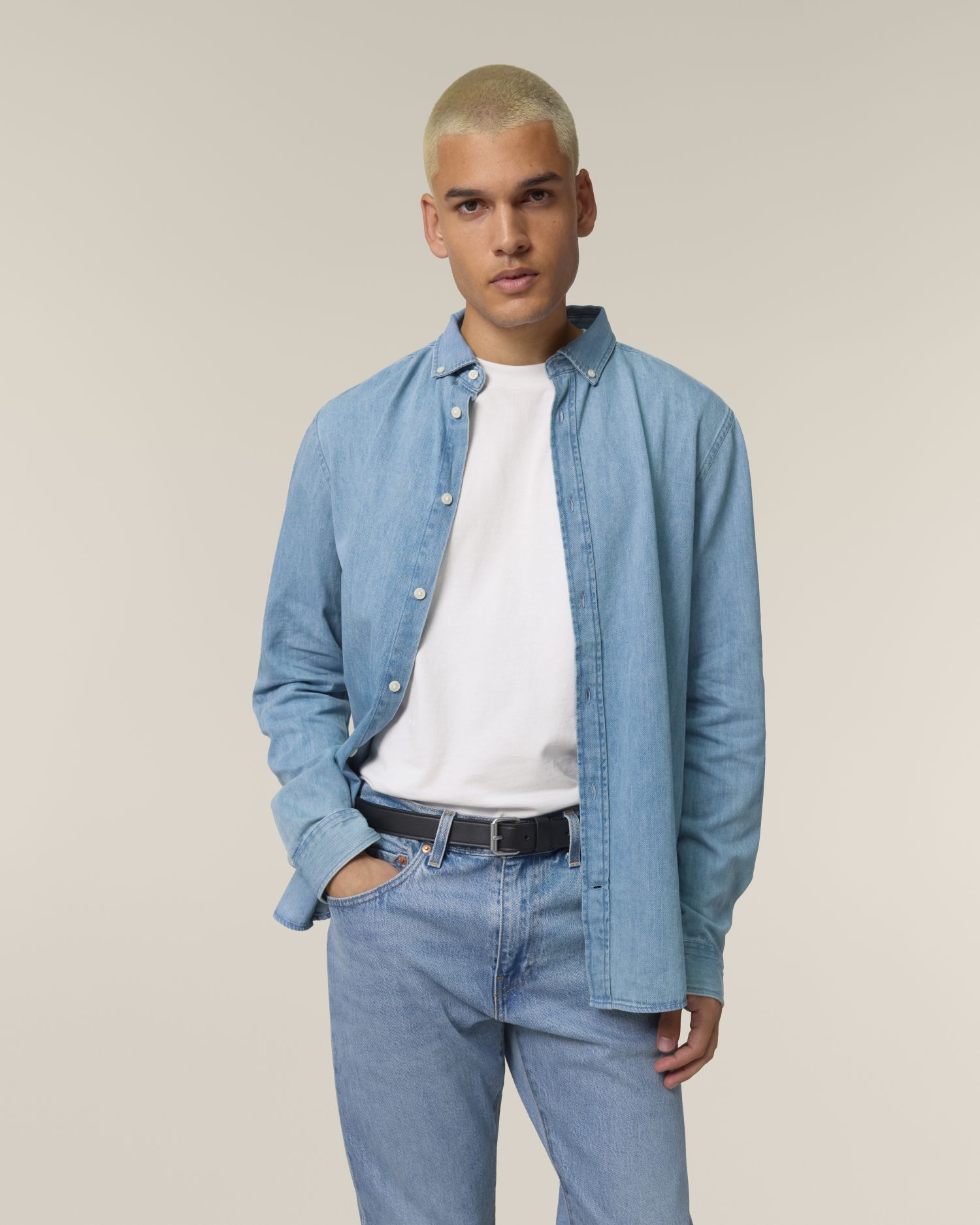Chemise Stanley Denim Homme avec un Grafitee