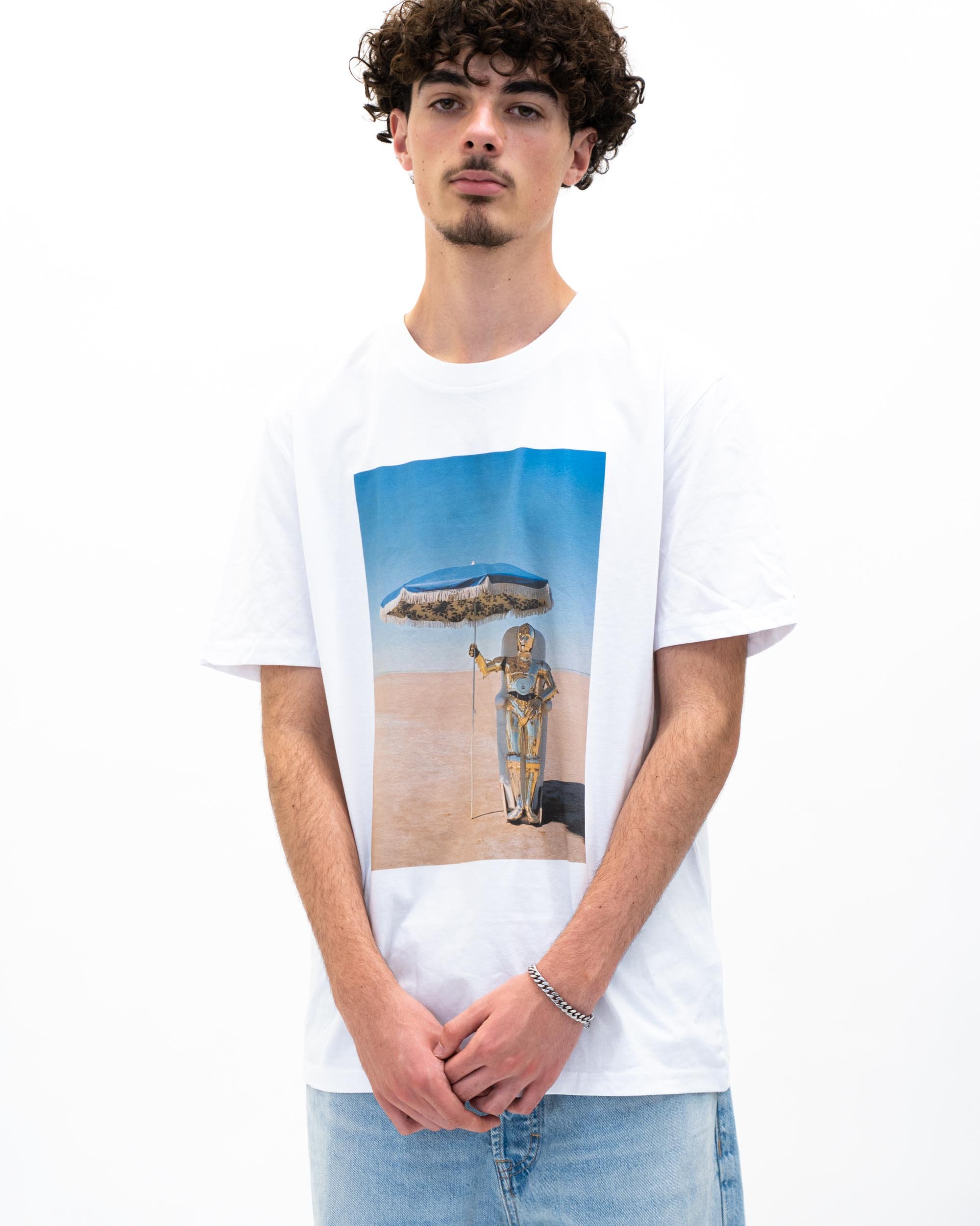 T-shirt C-3PO A La Playa de couleur Blanc