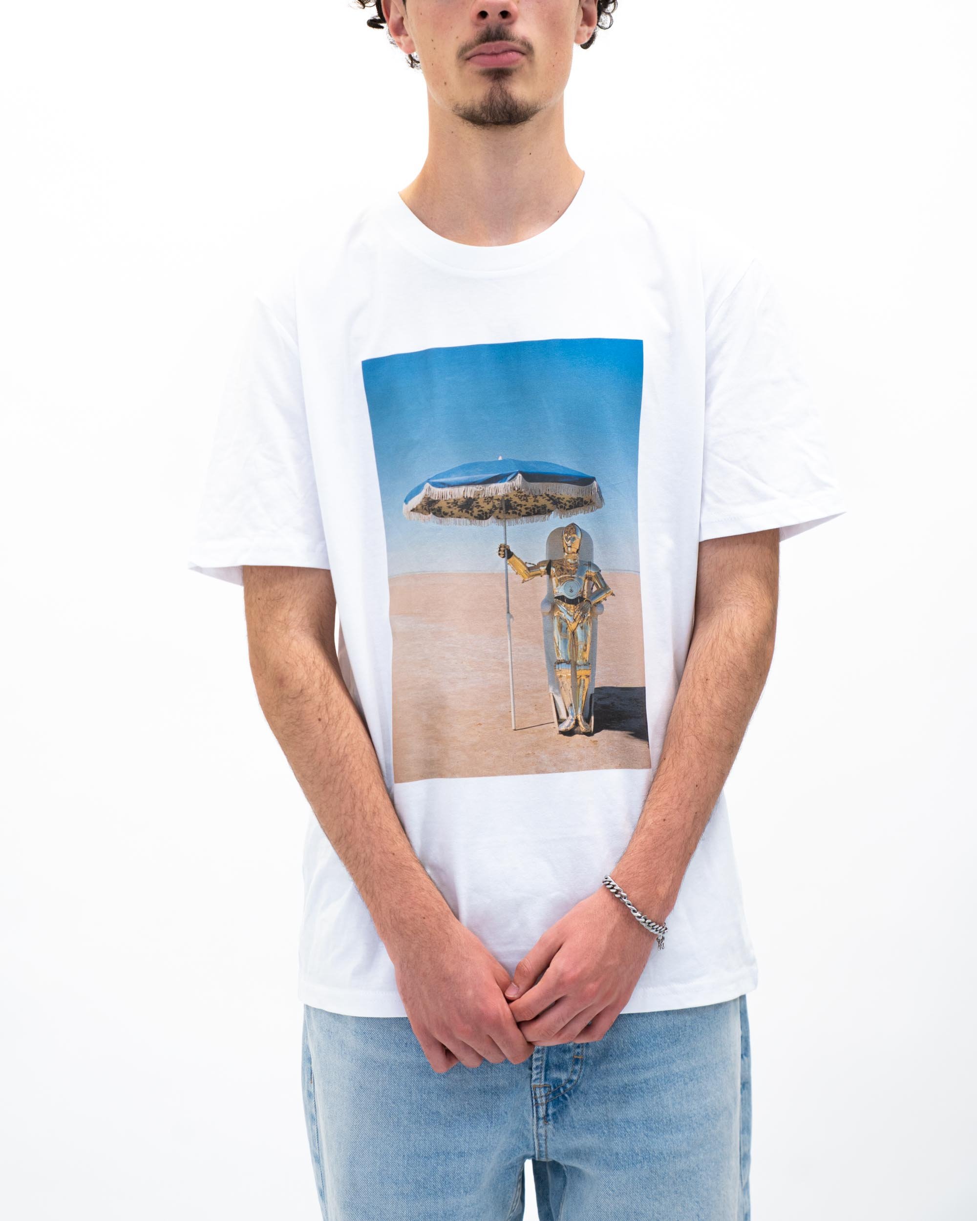 T-shirt C-3PO A La Playa de couleur Blanc