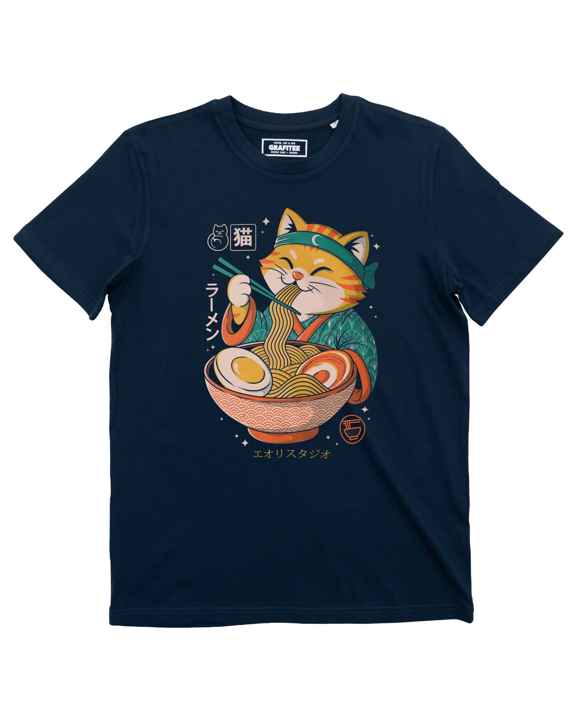 T shirt Samurai Ramen Cat Grafitee