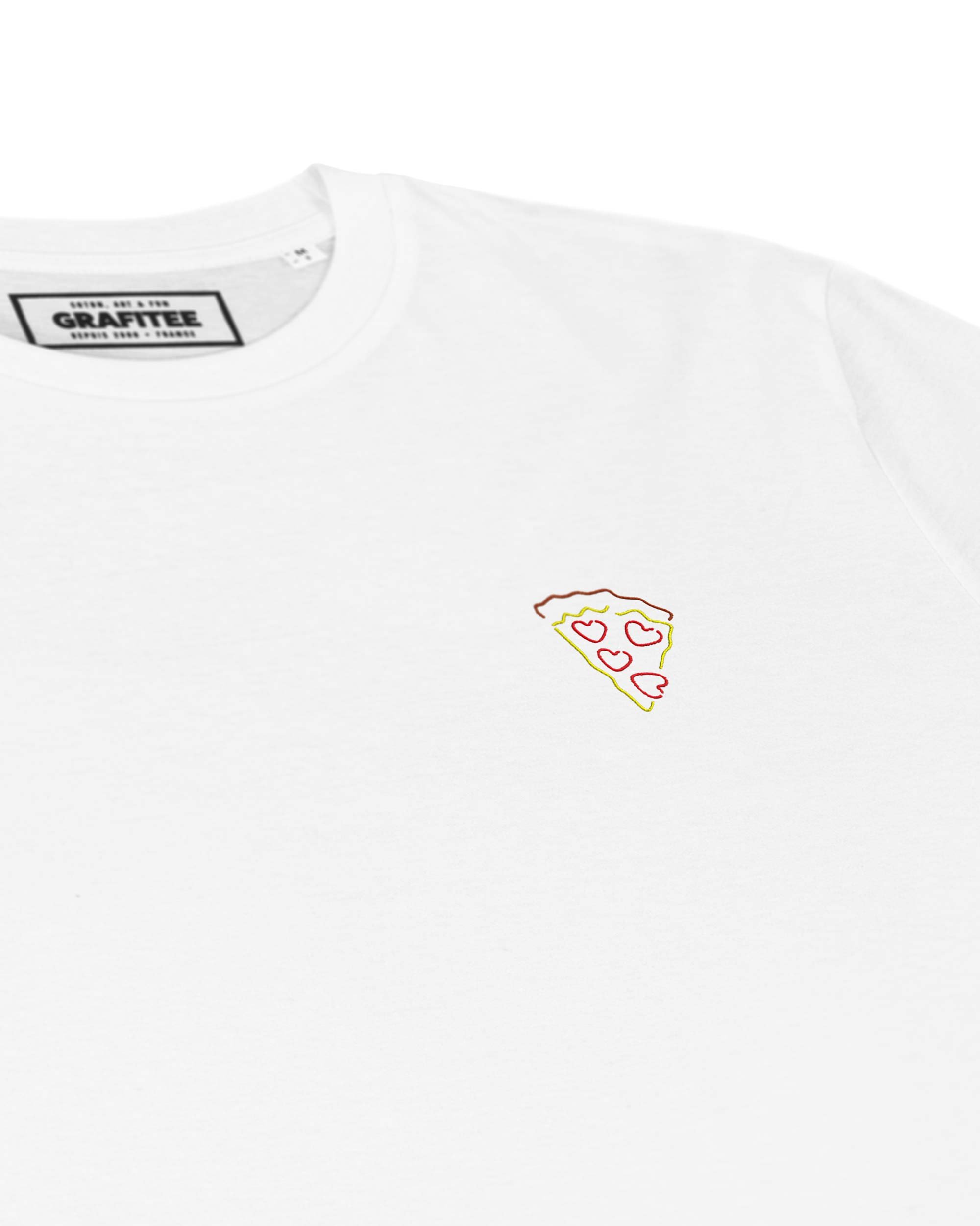 Teeshirt Pizza Lover de couleur Blanc