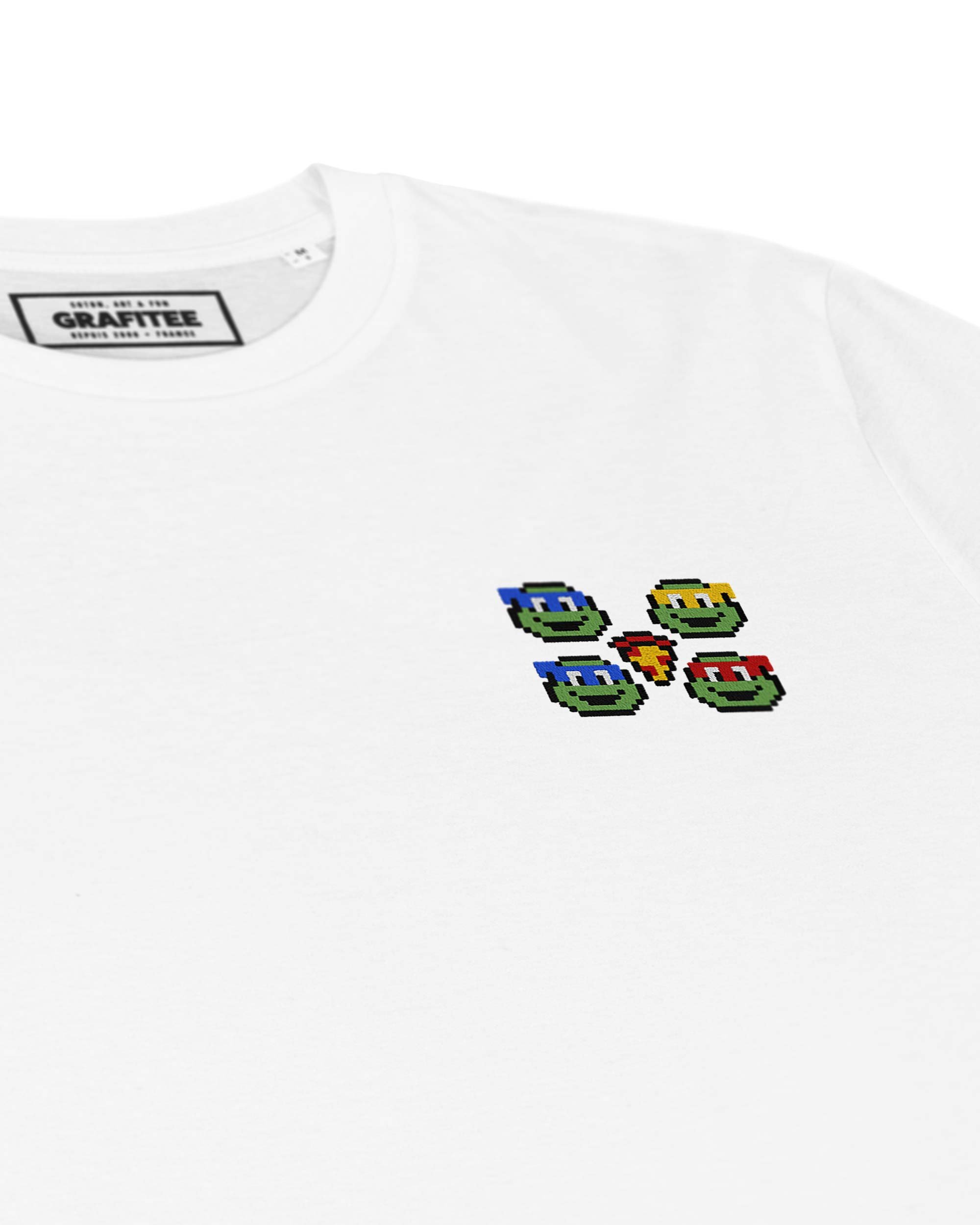 T shirt Tortues Ninja Groupe de couleur Blanc