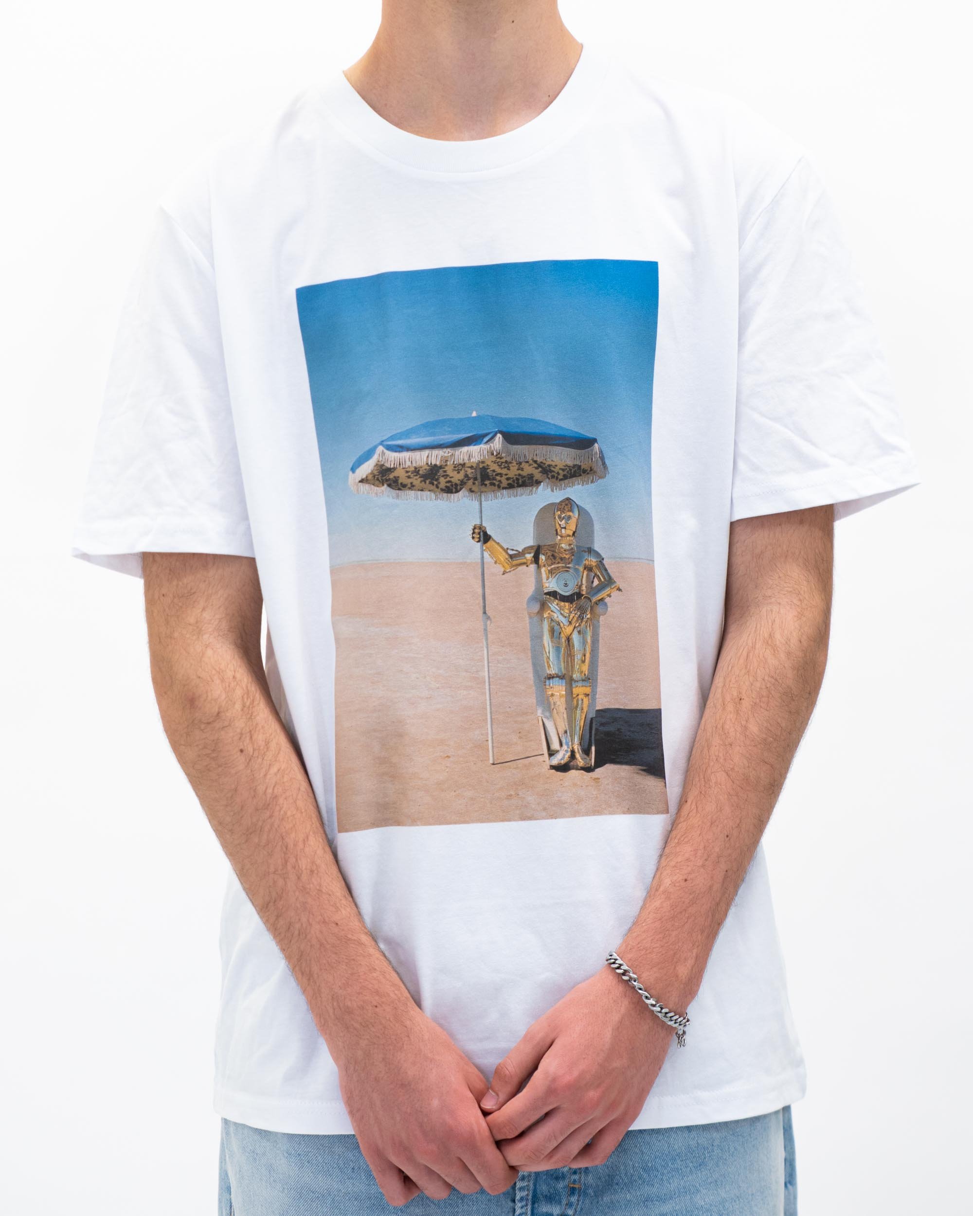 T-shirt C-3PO A La Playa de couleur Blanc