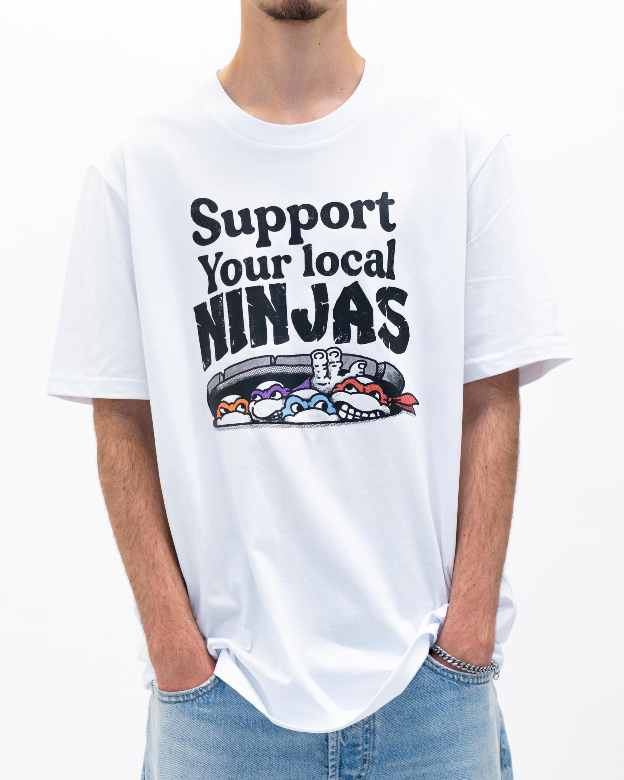 T-shirt Local Ninjas de couleur Blanc par ppmid