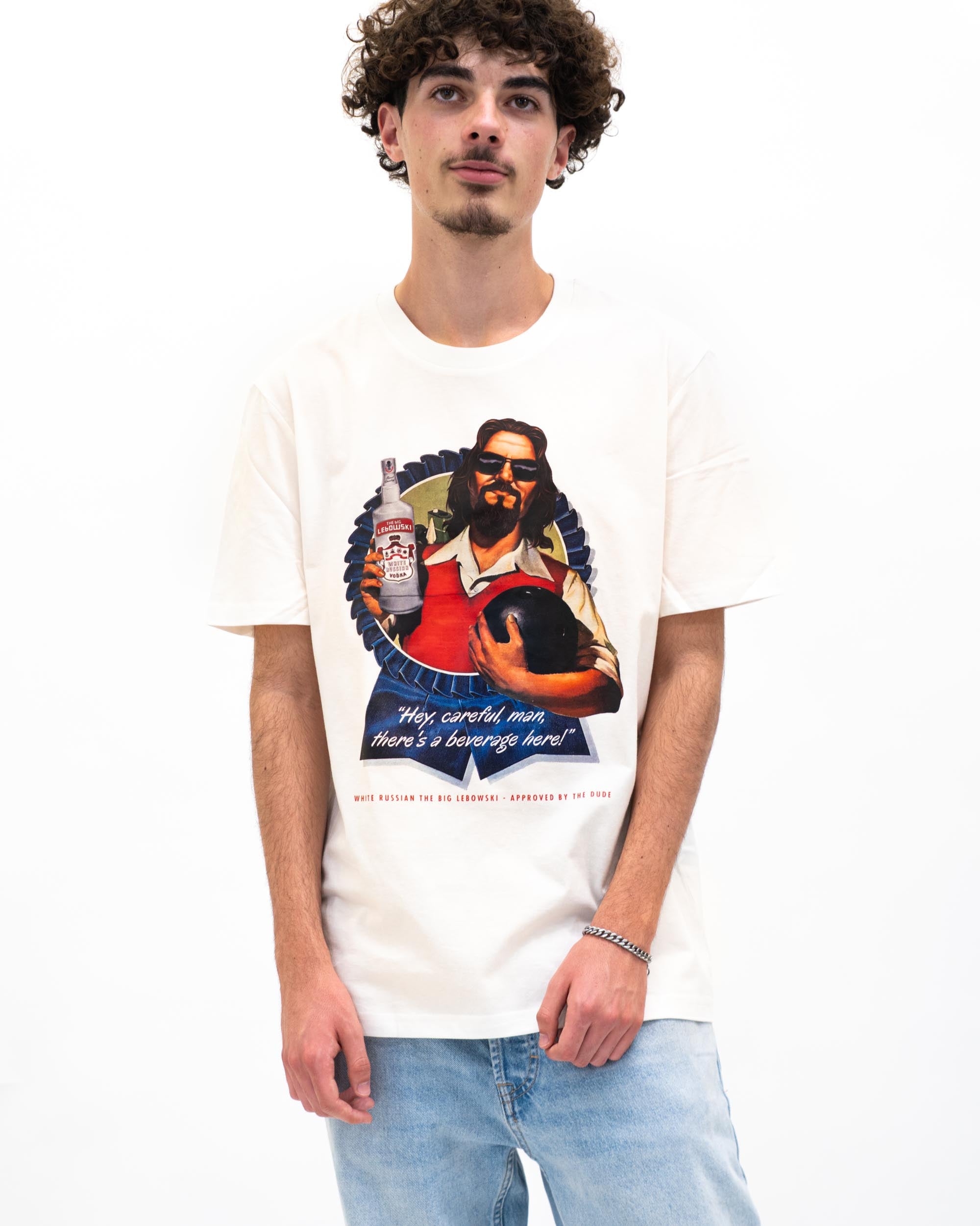 T-shirt The Dude de couleur Blanc cassé par Ads Libitum