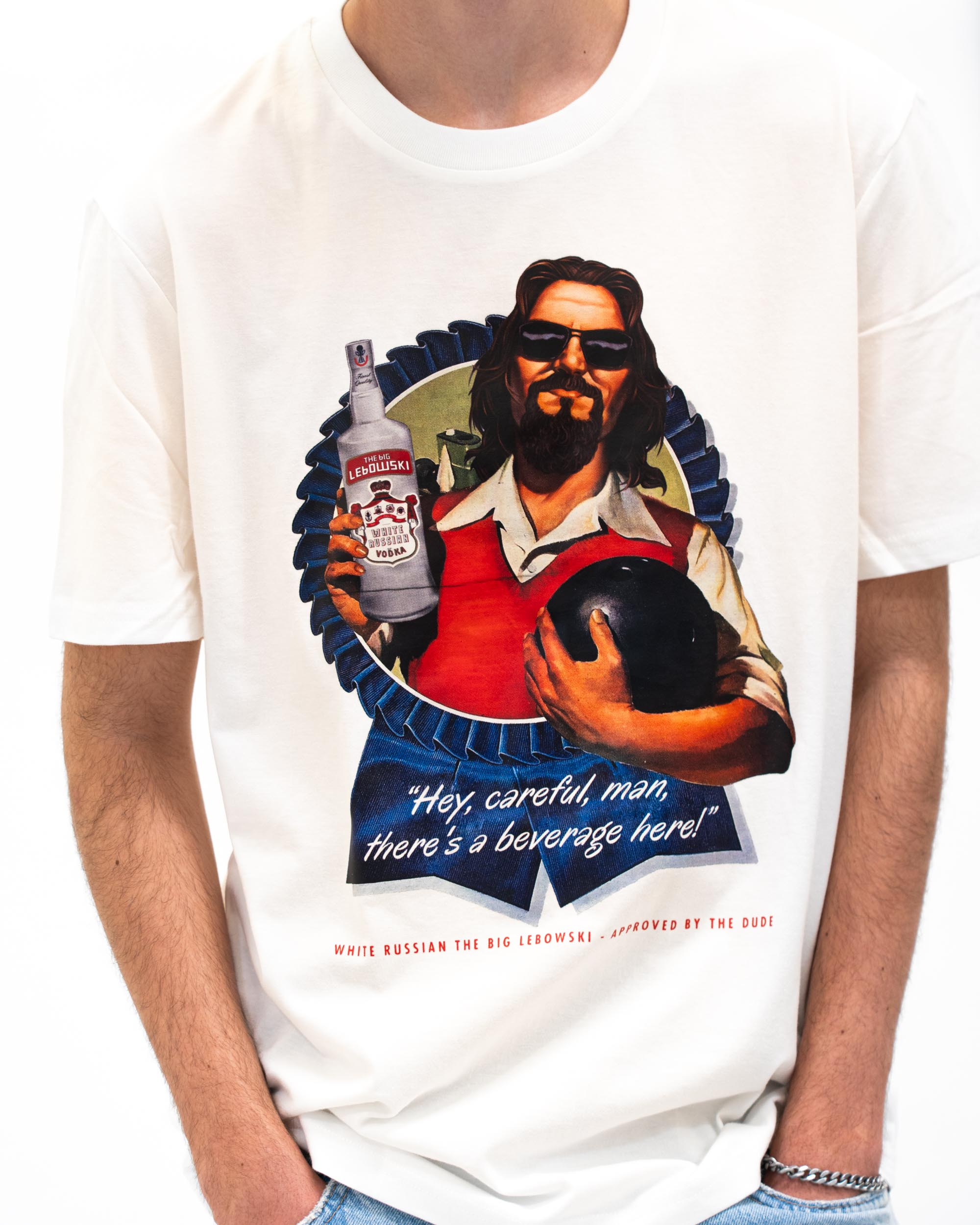 T-shirt The Dude de couleur Blanc cassé par Ads Libitum