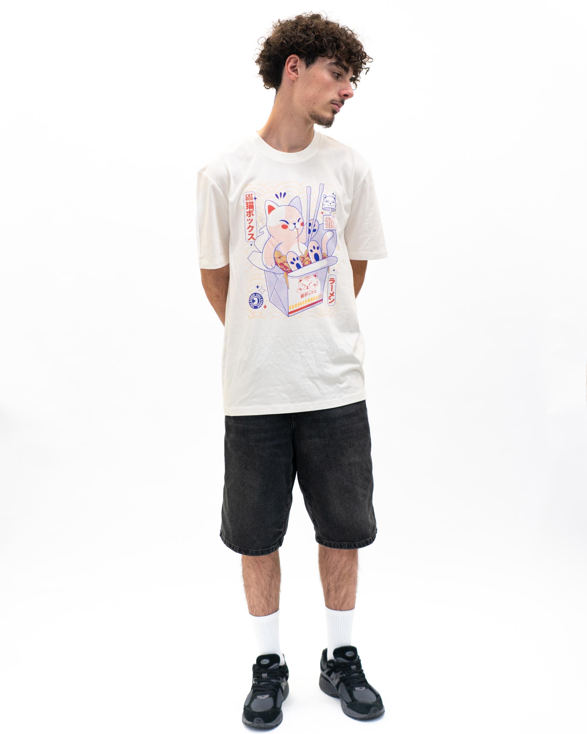 T-shirt Catbox de couleur Blanc cassé par EOLI Studio